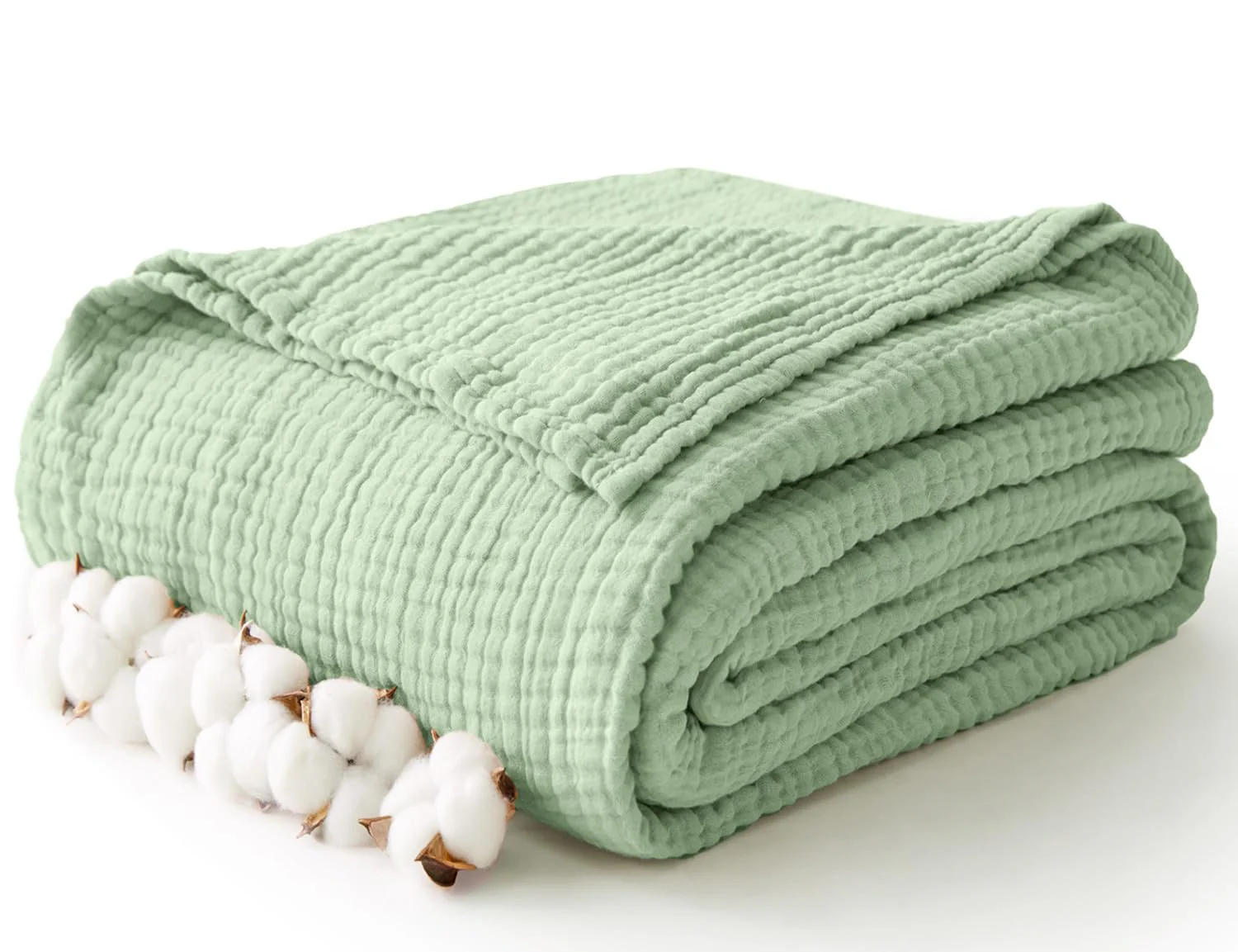 100% Cotton Muslin Blanket Large 50 x 70 , 6 Layers Breathable and Lightweight Cotton Throw Blanket for Bed and Couch, Soft Qui