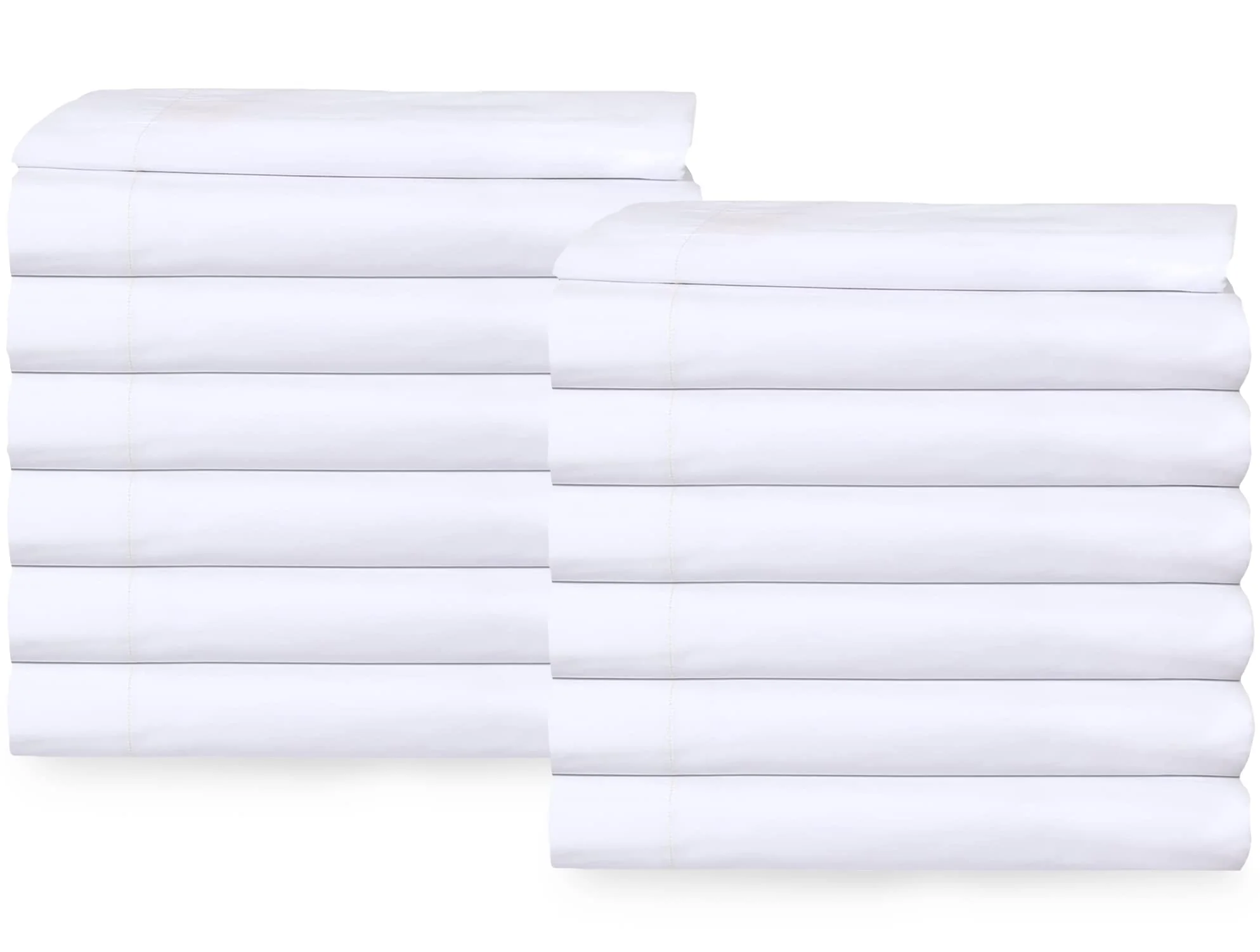 24 Bulk Pack King Xl Flat Sheets (108'X115') Bright White T-200 Percale Hotel Linen, Extra Soft And Comfortable