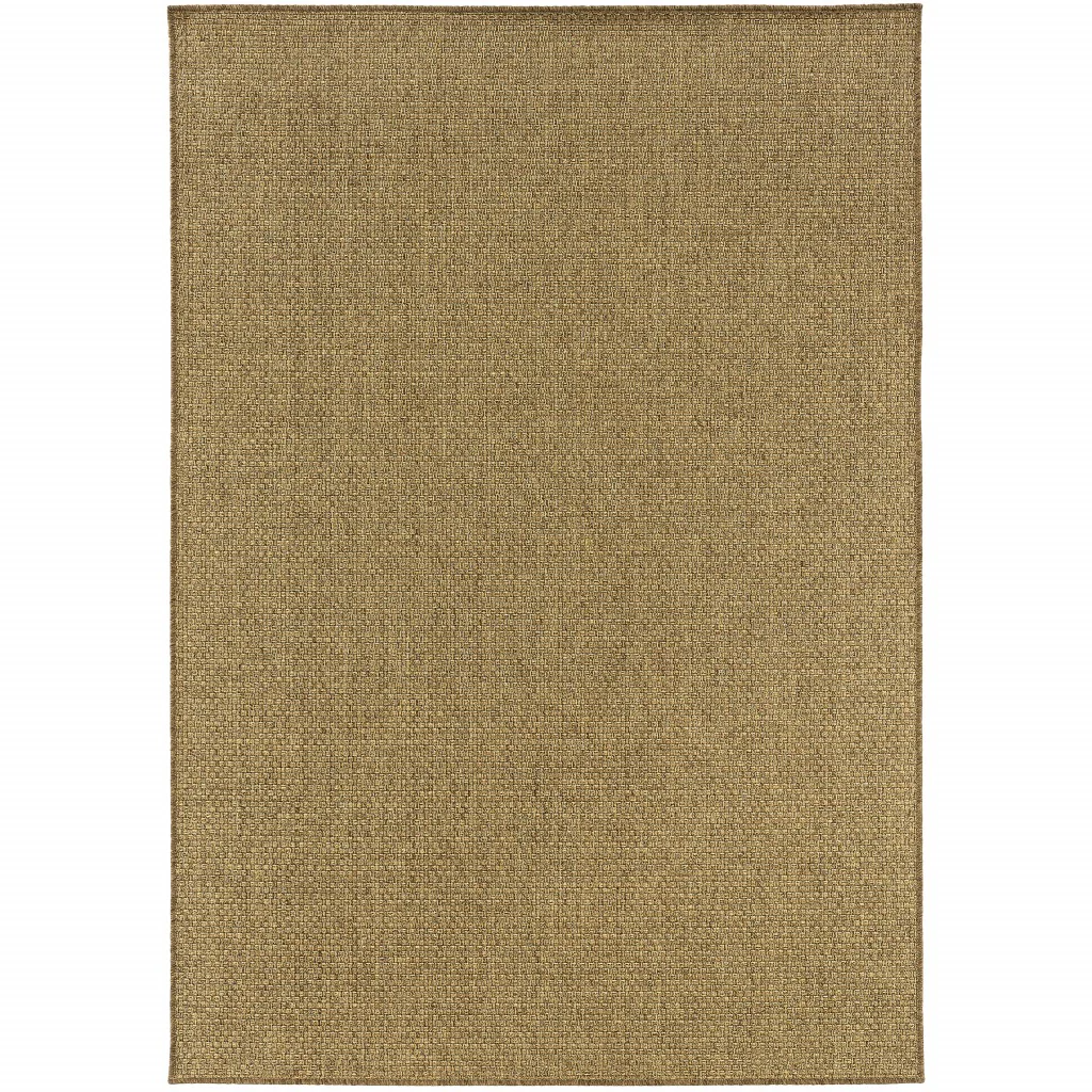 7X10 Solid Tan Indoor Outdoor Area Rug
