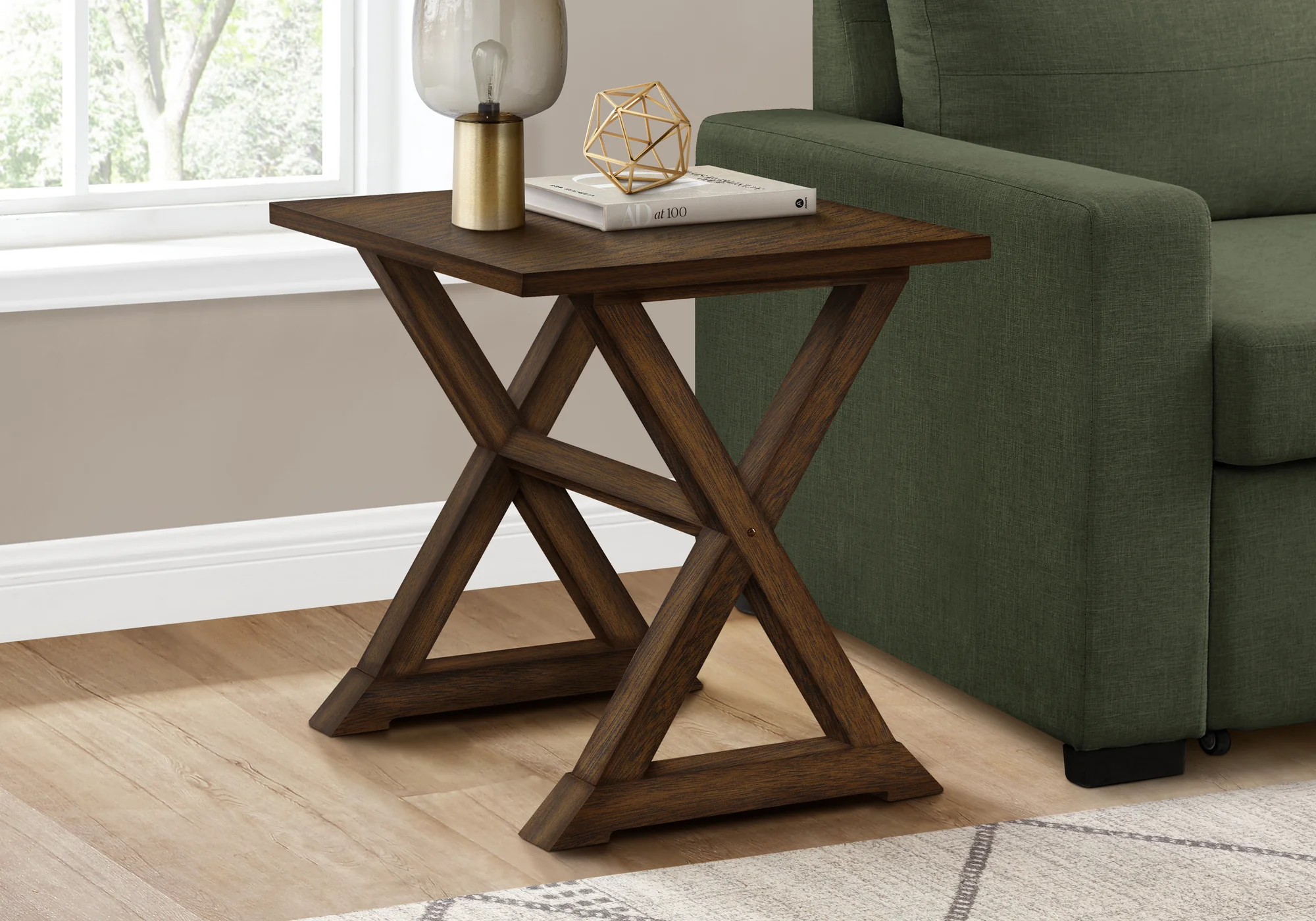 Accent Table, End, Side Table, Square, Nightstand, Bedroom, Lamp, Brown Veneer, Transitional