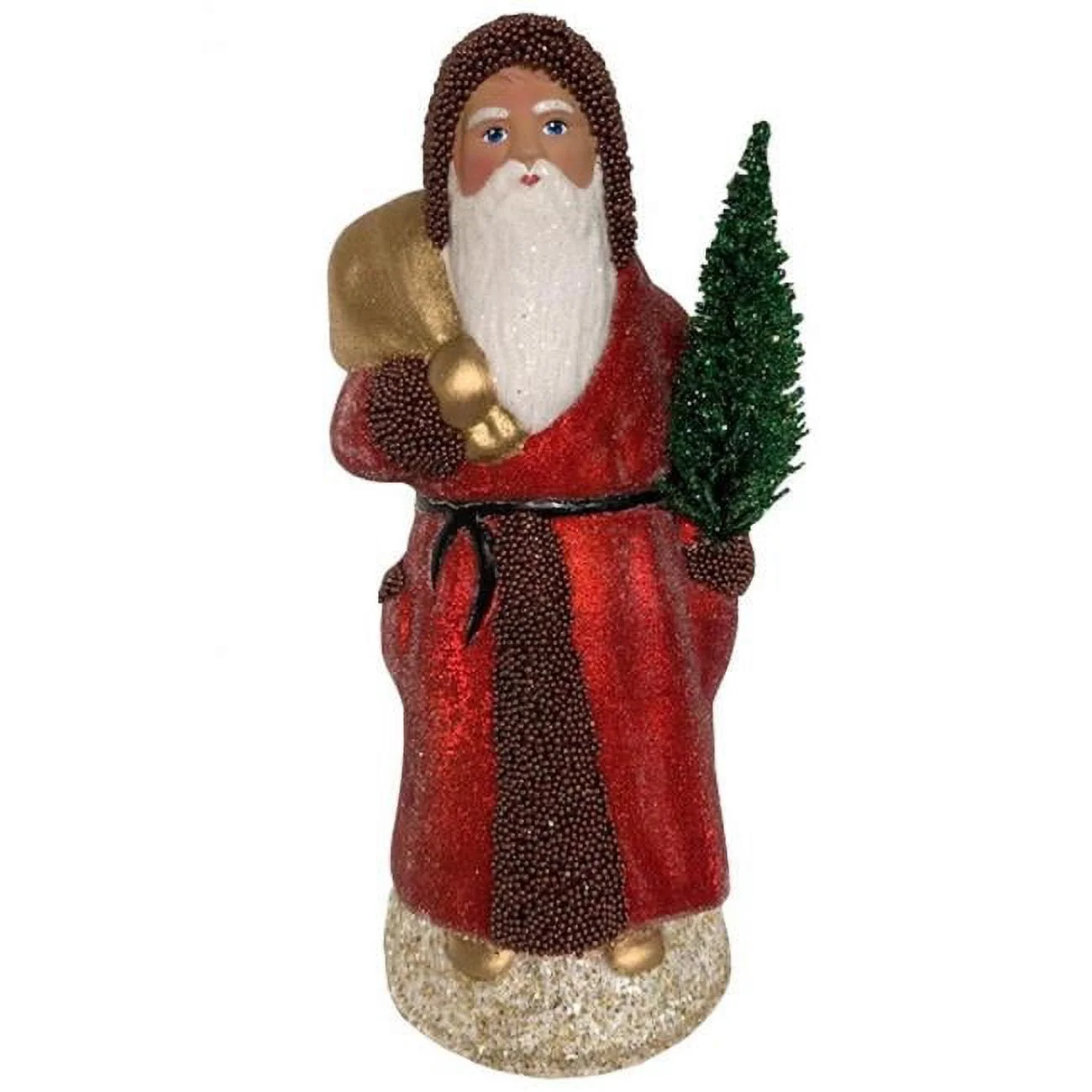 Alexander Taron 1921 Schaller Paper Mache candy container - Santa with Red Beaded coat
