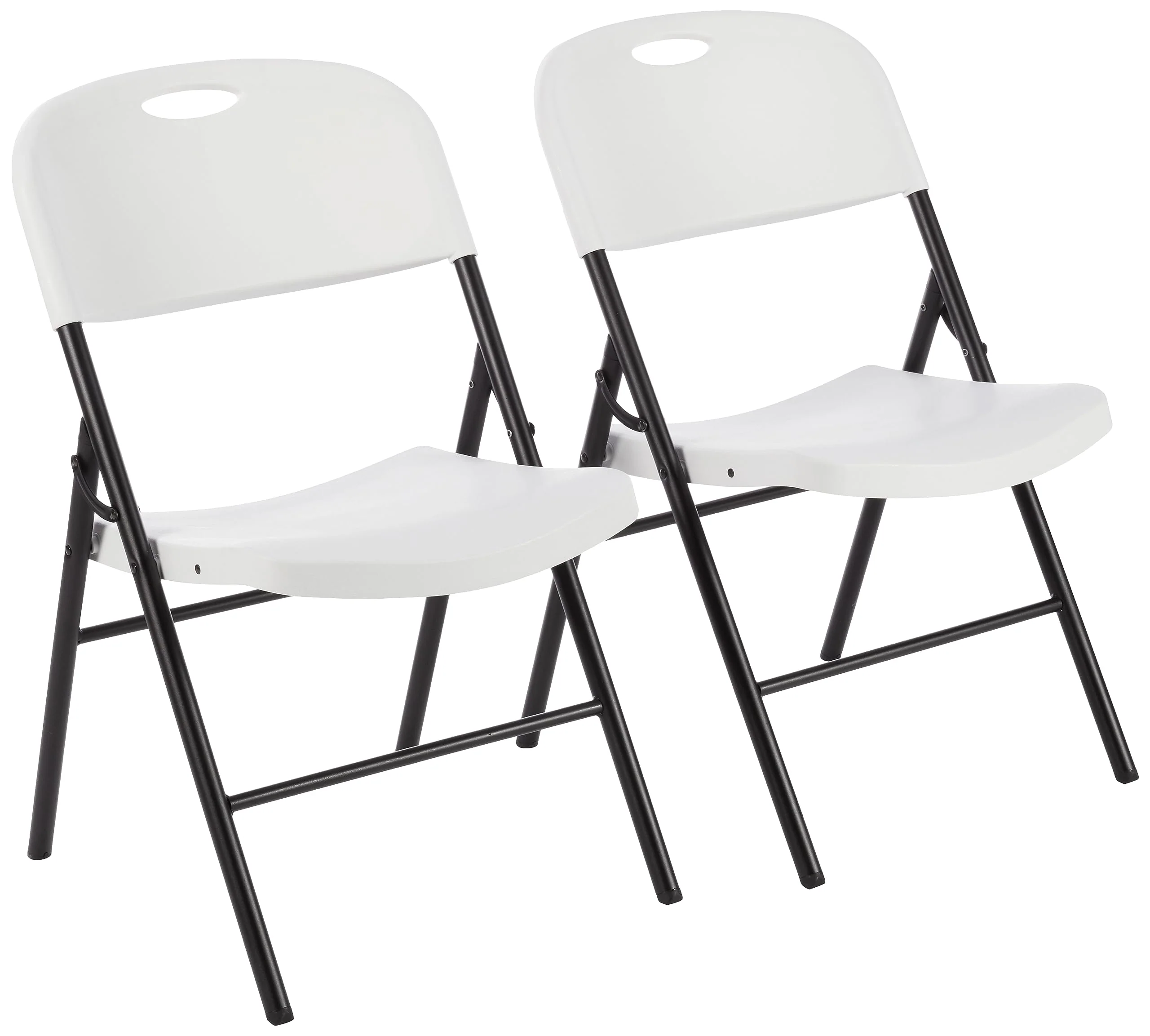 Amazon Basics Folding Plastic Chair, 350-Pound Capacity, White, 2-Pack