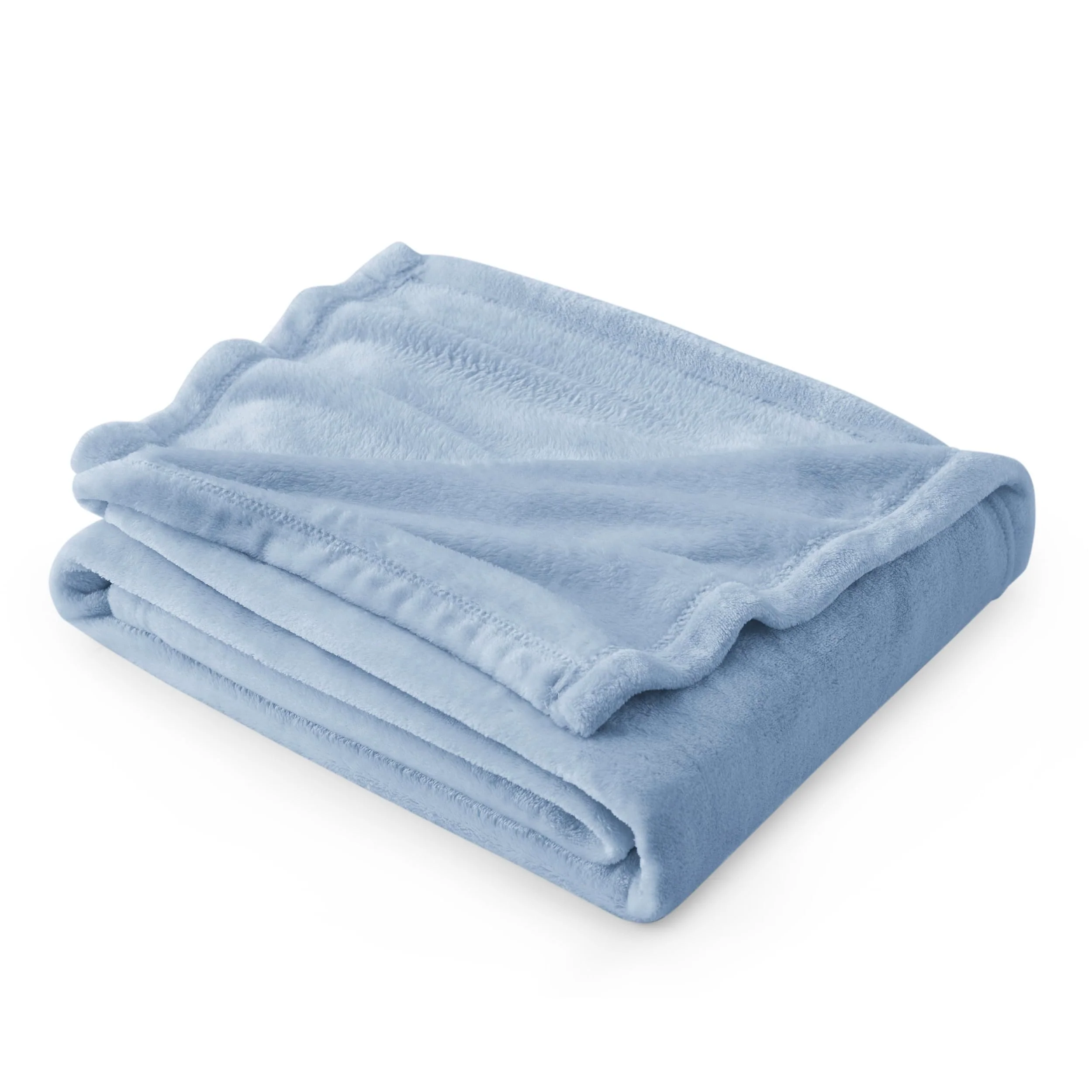 Bedsure GentleSoft Fleece Throw Blanket for Couch Light Blue - Lightweight Plush Fuzzy Cozy Soft Blankets and Throws for Sofa, 5