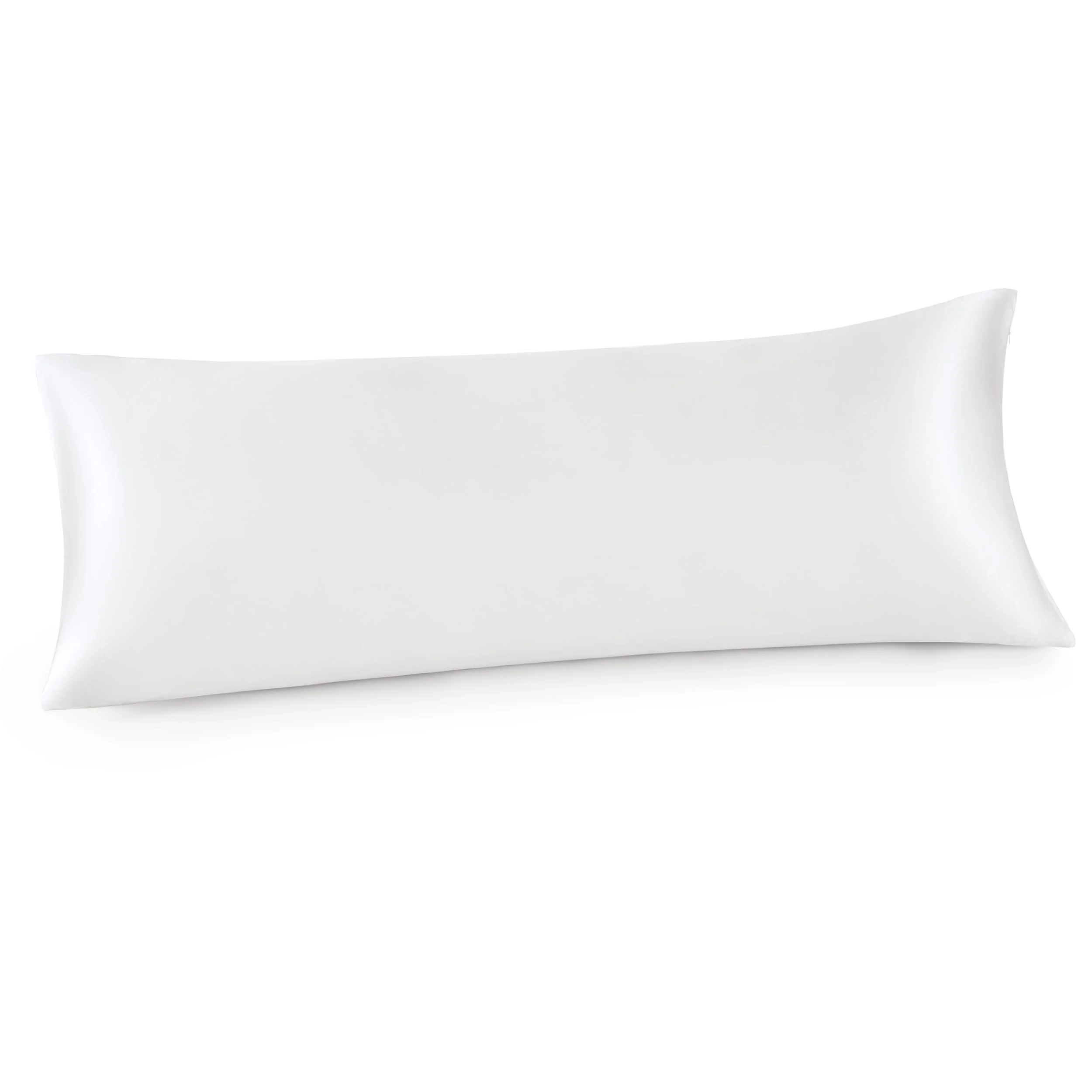 Bedsure Satin Body Pillow Pillowcase For Hair And Skin - White Zipper Long Pillow Case, Similar To Silk Pillow Cases, Silky & Su