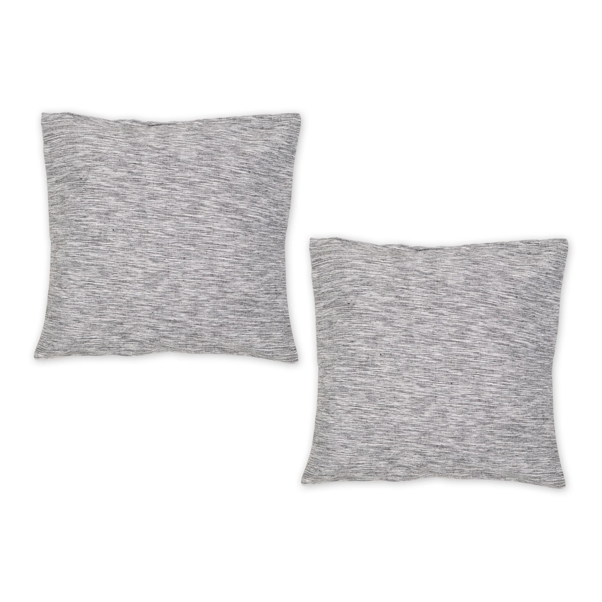 Black And Off-White Tonal Recycled Cotton Pillow 18X18 Set/2