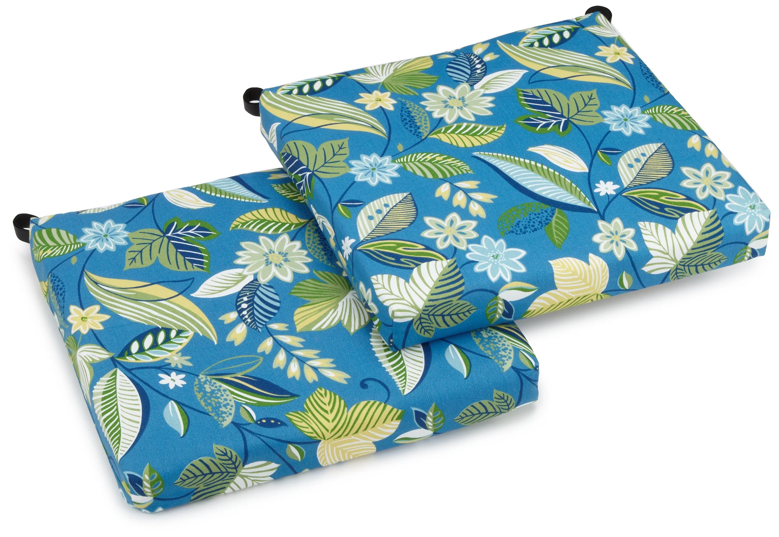 Blazing Needles Outdoor Spun Poly 19-Inch by 20-Inch by 3-1/2-Inch All Weather UV Resistant Zippered Cushions, Skyworks Caribbea