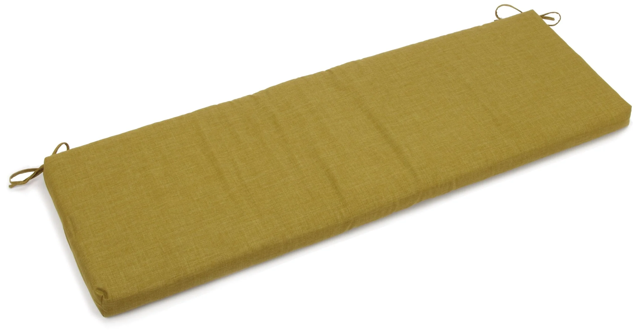 Blazing Needles Outdoor Spun Poly 19-Inch by 60-Inch by 3-1/2-Inch 3-Seater Bench Cushion, Avocado Green