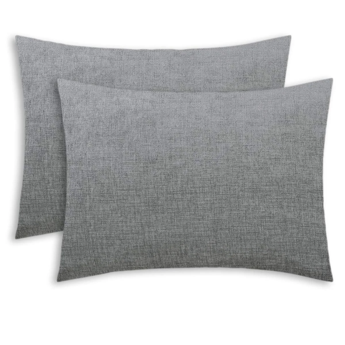 Calitime Pack Of 2 Cozy Standard Pillow Shams Cases For Bed Bedding Decoration Solid Dyed Soft Chenille 20 X 26 Inches Medium Gr