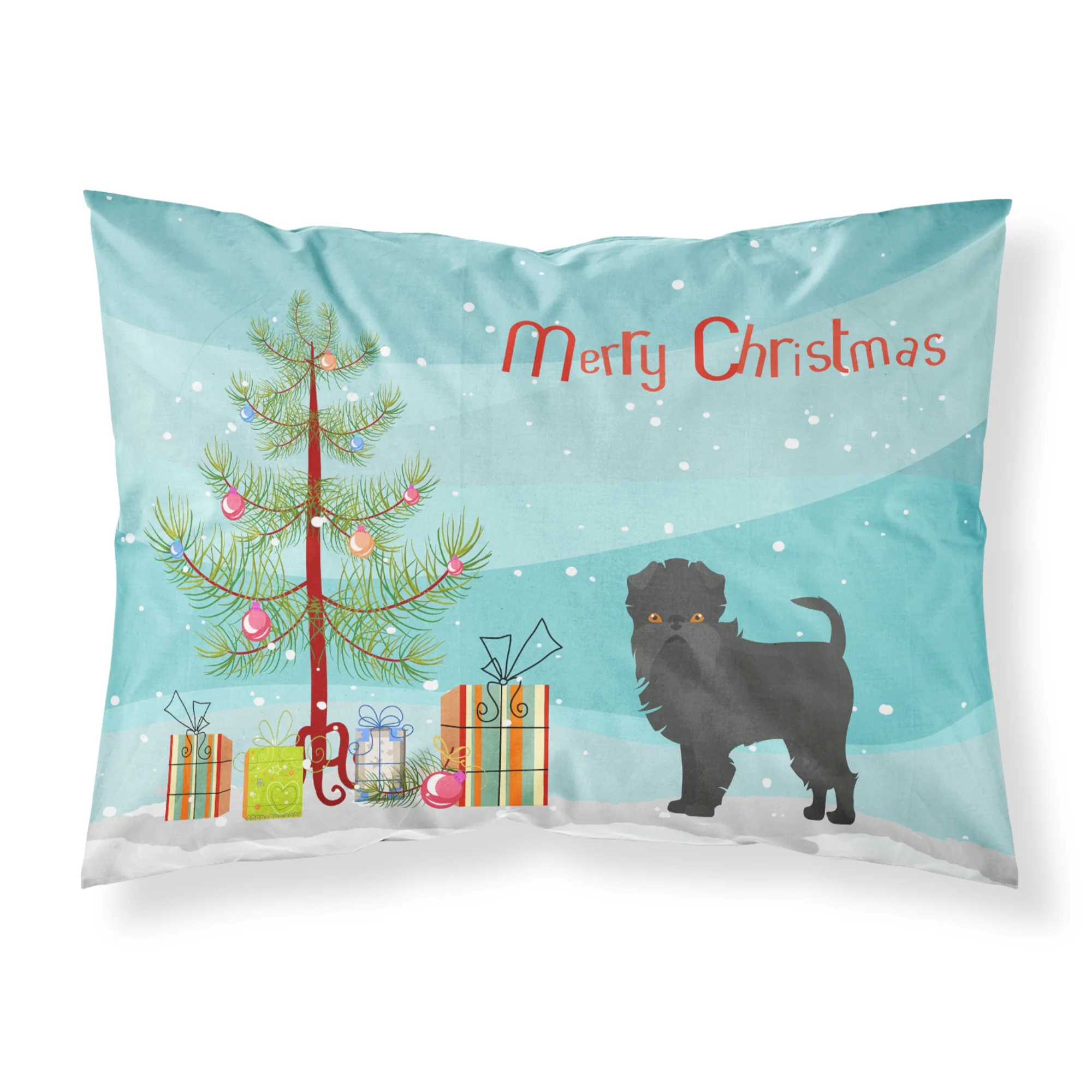 'Caroline'S Treasures Affenpinscher Christmas Tree Fabric Standard Pillowcases, Multicolor'