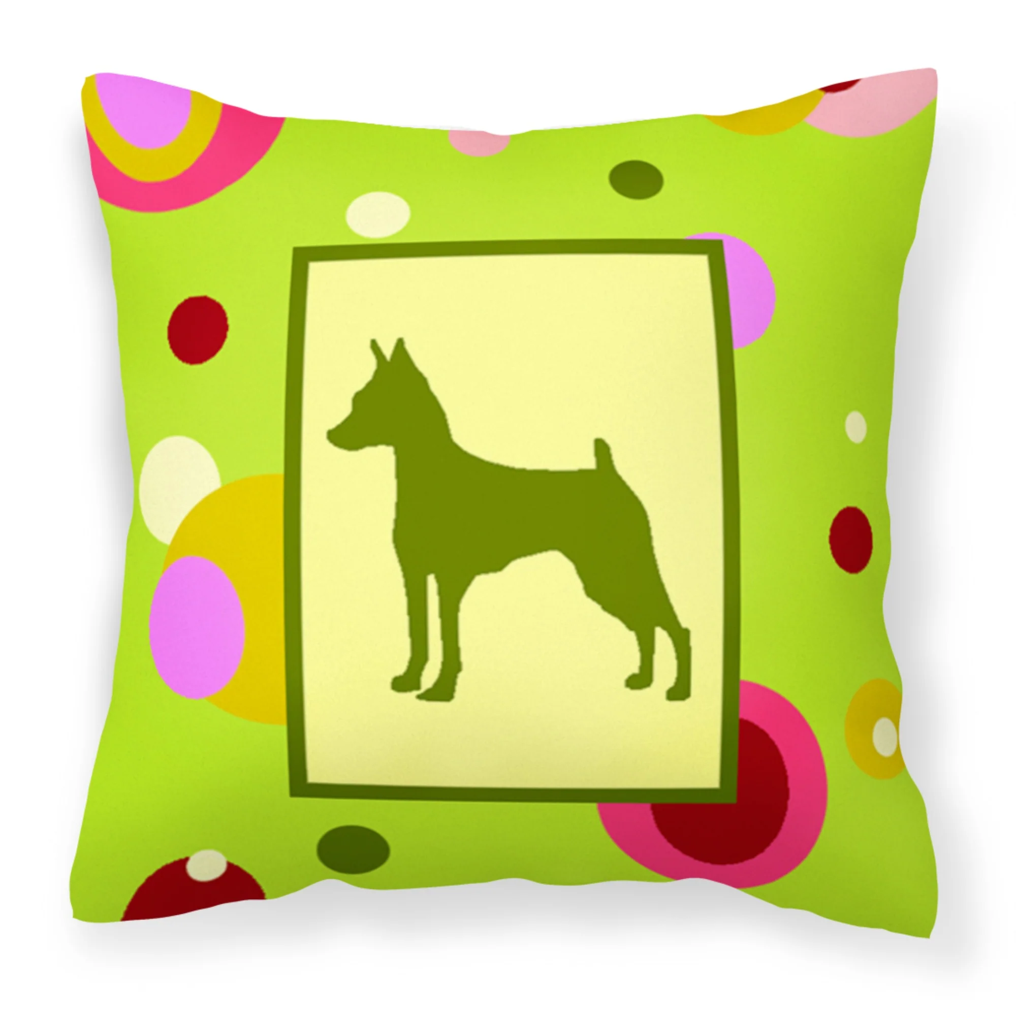 'Caroline'S Treasures Ck1104Pw1414 Min Pin Decorative Canvas Fabric Pillow, Large, Multicolor'