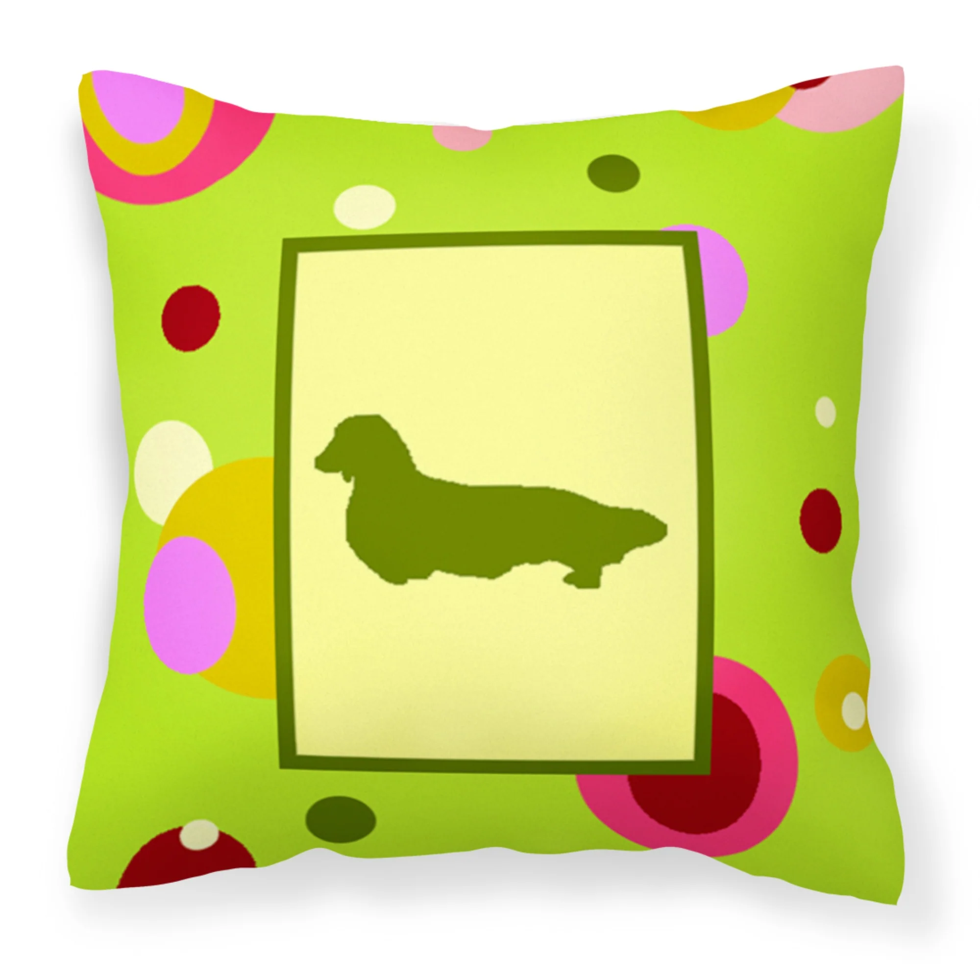 'Caroline'S Treasures Ck1132Pw1414 Dachshund Decorative Canvas Fabric Pillow, Large, Multicolor'
