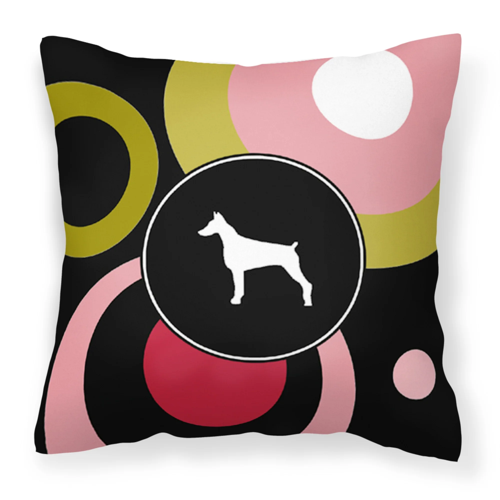 'Caroline'S Treasures Kj1077Pw1414 Doberman Decorative Canvas Fabric Pillow, Large, Multicolor'