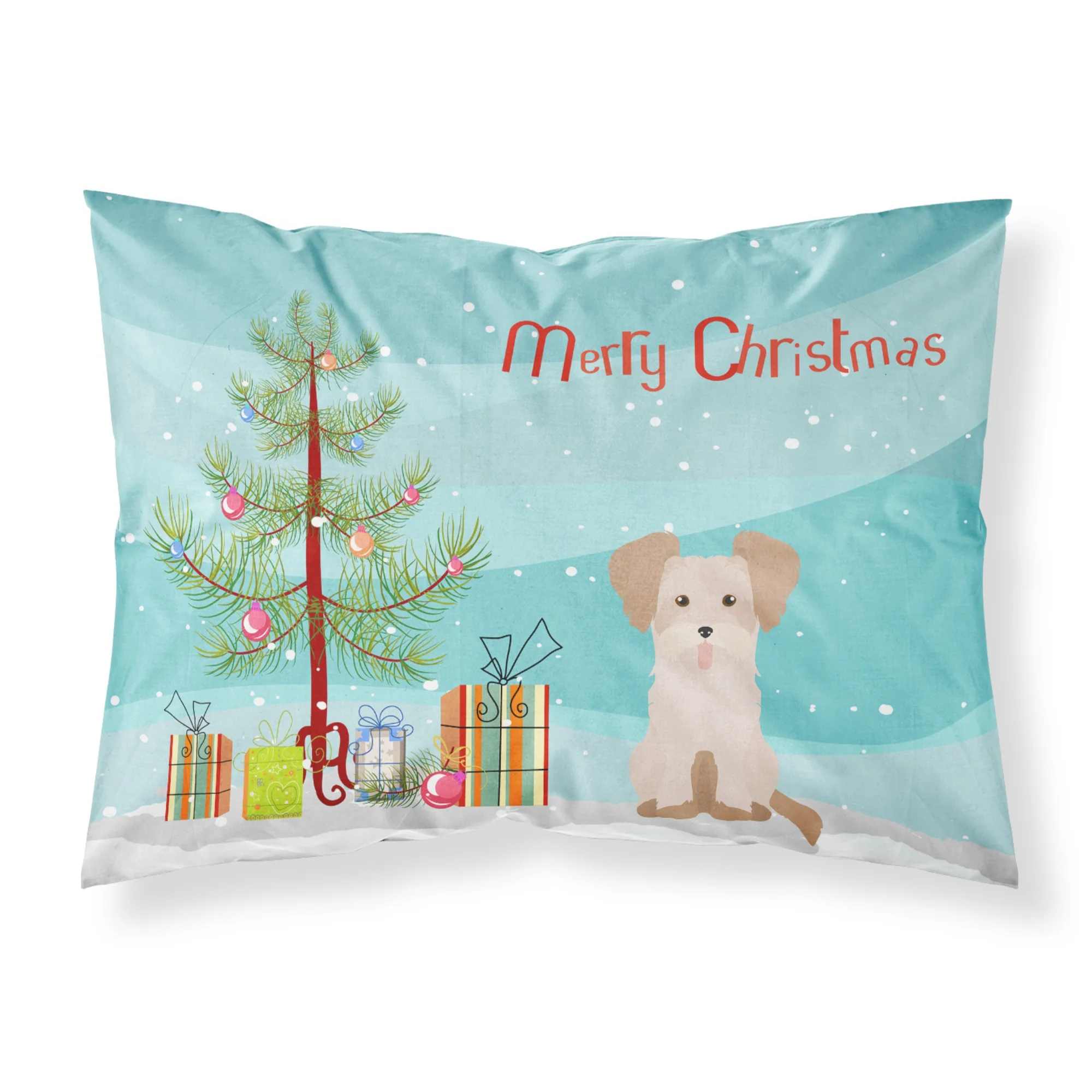 'Caroline'S Treasures Morkie #3 Christmas Tree Fabric Standard Pillowcases, Multicolor'