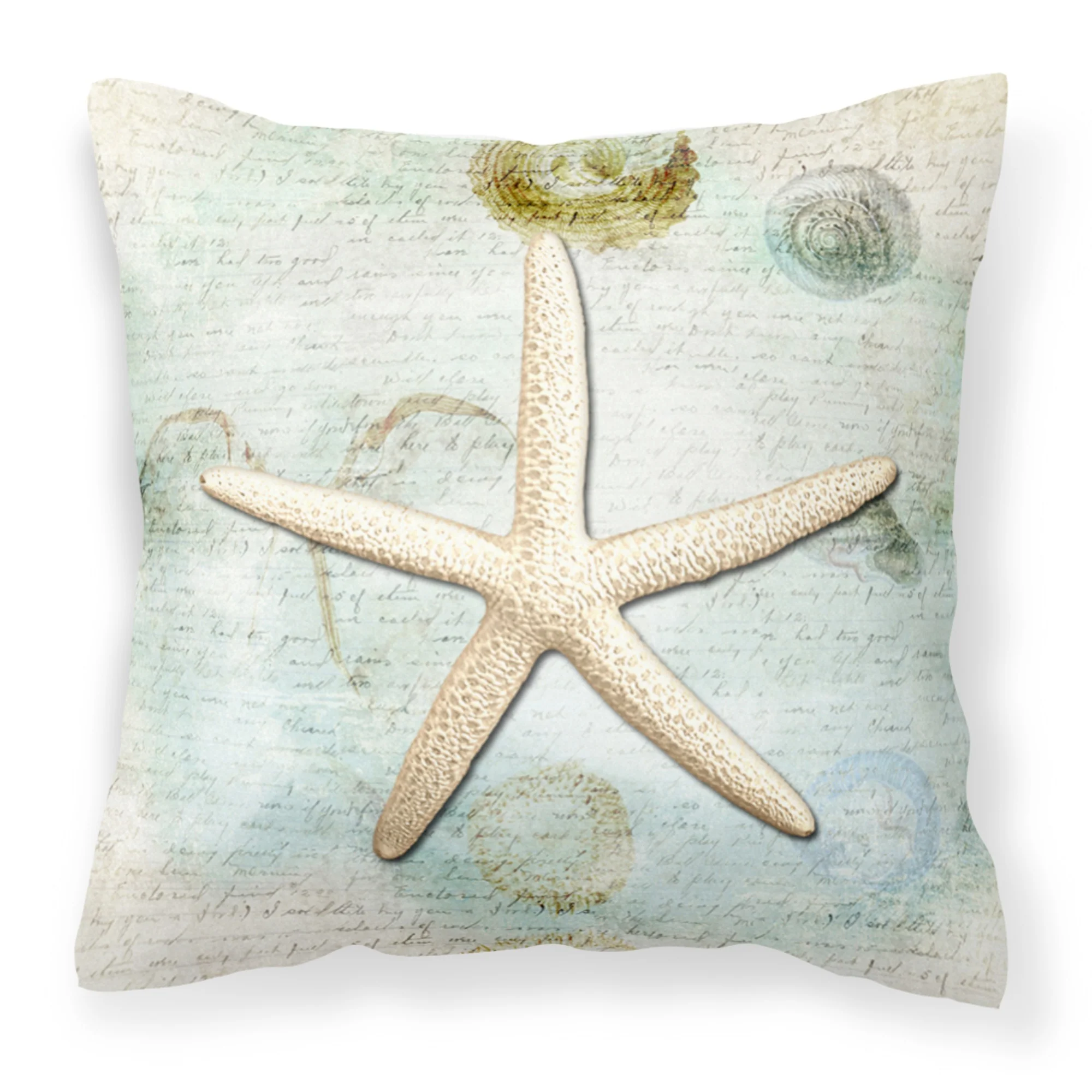 'Caroline'S Treasures Sb3036Pw1414 Starfish Canvas Fabric Decorative Pillow, Large, Multicolor'