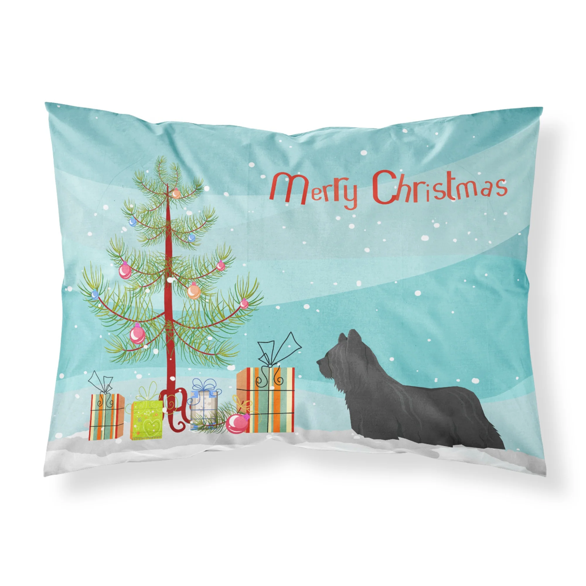 'Caroline'S Treasures Skye Terrier Christmas Tree Fabric Standard Pillowcases, Multicolor'