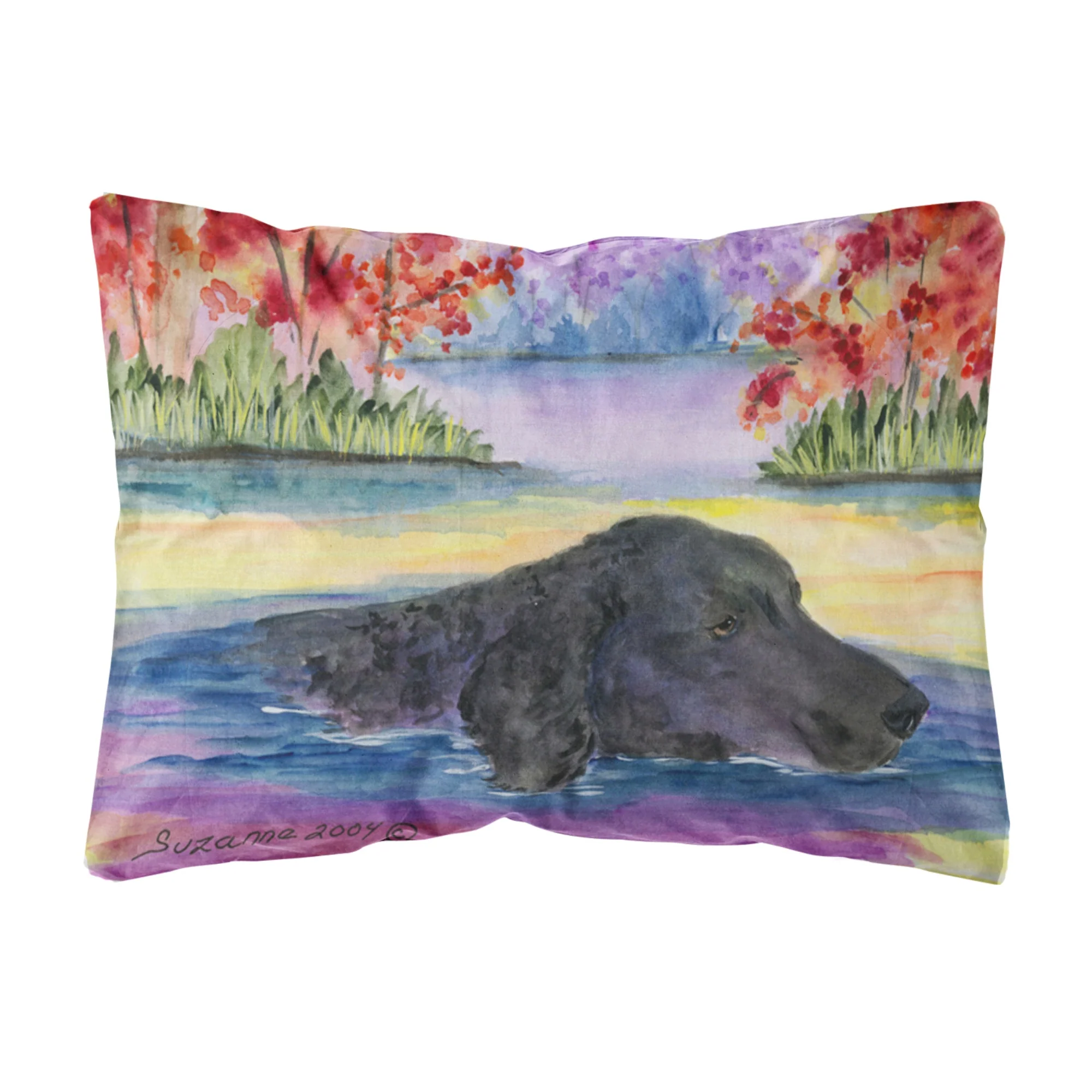 'Caroline'S Treasures Ss8043Pw1216 Curly Coated Retriever Decorative Canvas Fabric Pillow, Large, Multicolor'