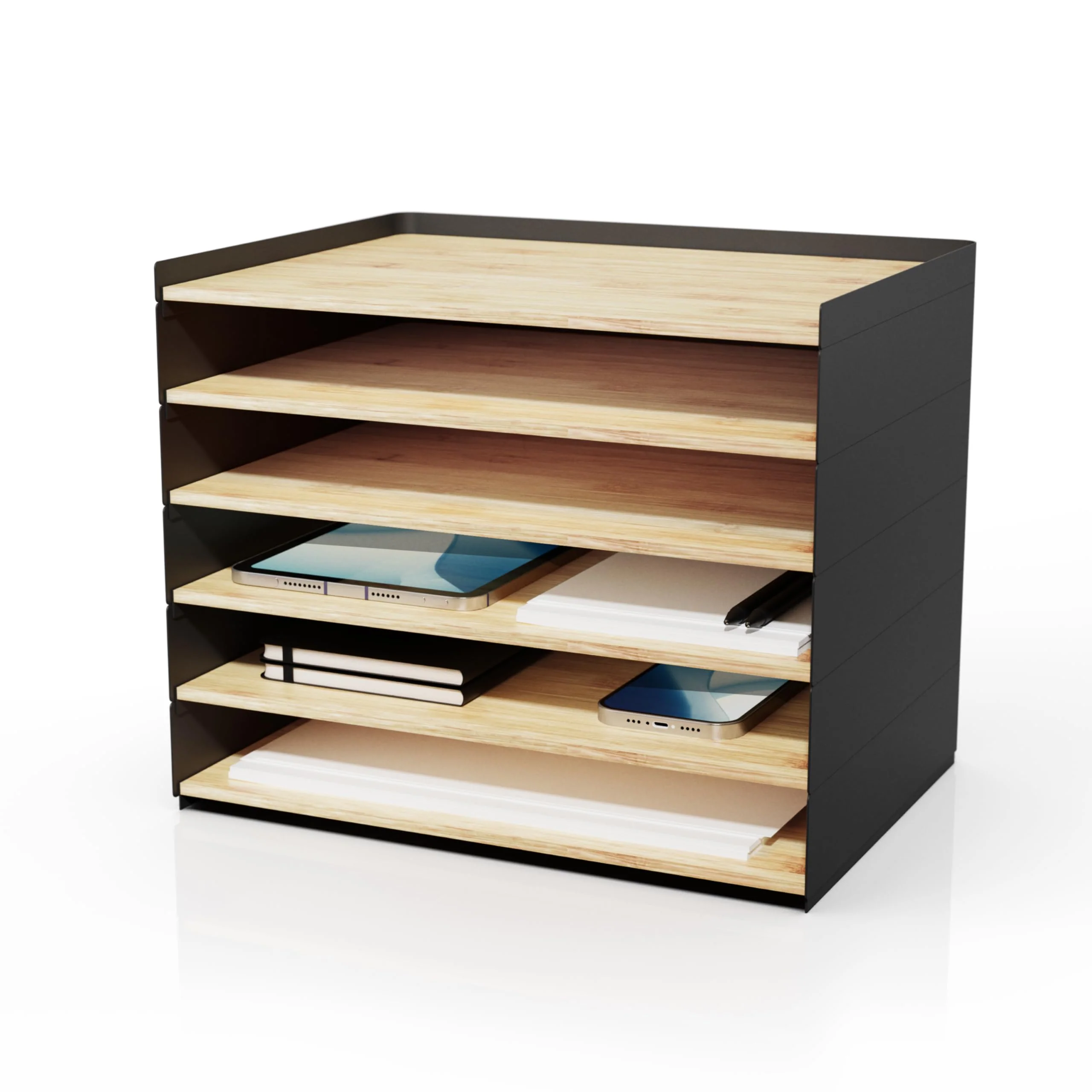 Desktoporganizer-1Drawer Prosumer'S Choice Desk Paper Organizer Tray Wood - Ideal Solution And Size For Clean Desktop Setup - Su