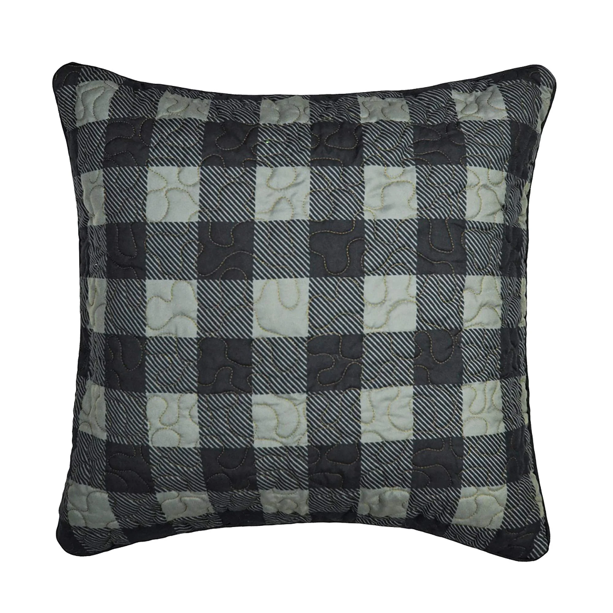 Donna Sharp Throw Pillow - Bear Walk Plaid Lodge Decorative Throw Pillow With Plaid Pattern - Square