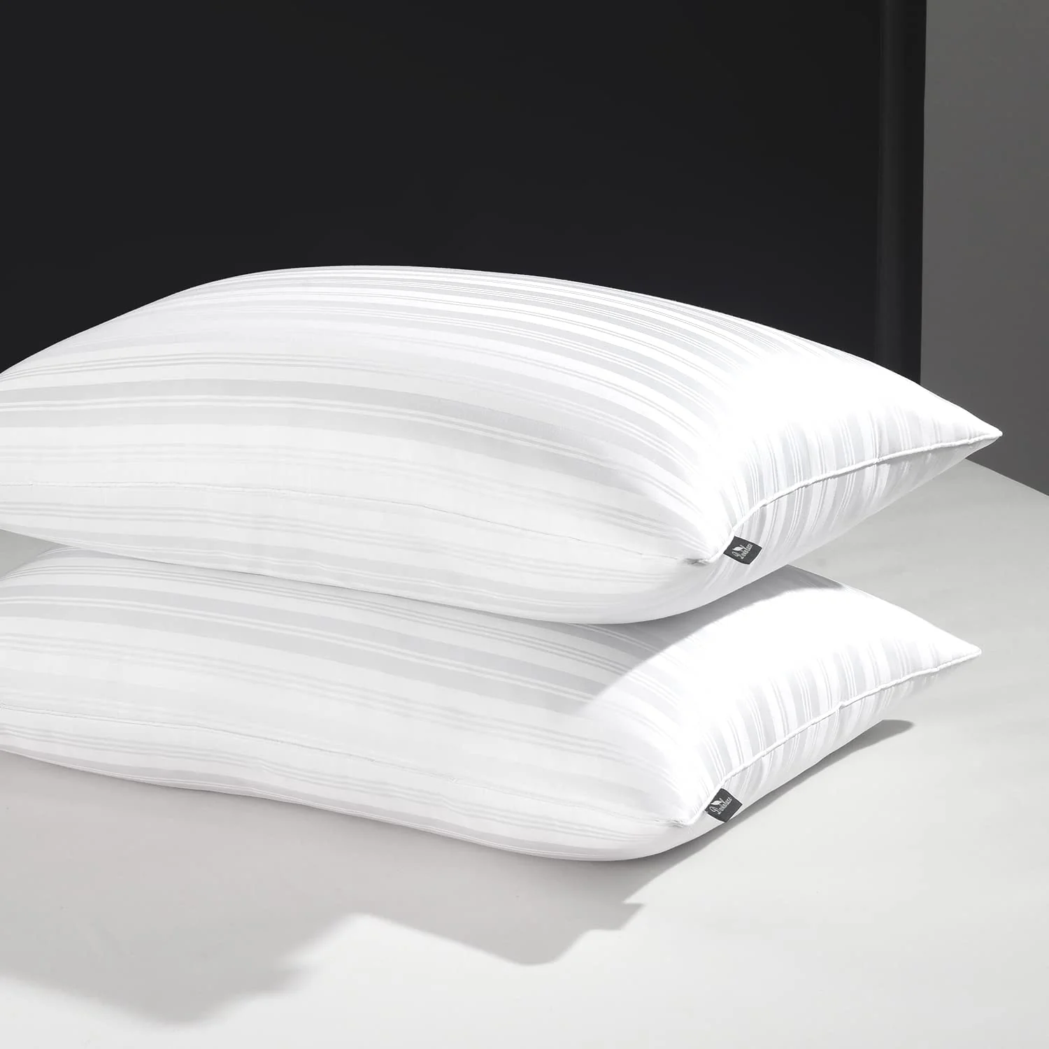 Downluxe Goose Feather Down Pillow - 100% Rayon Made From Bamboo Set Of 2 Bed Pillows For Sleeping, King Size (20X36)