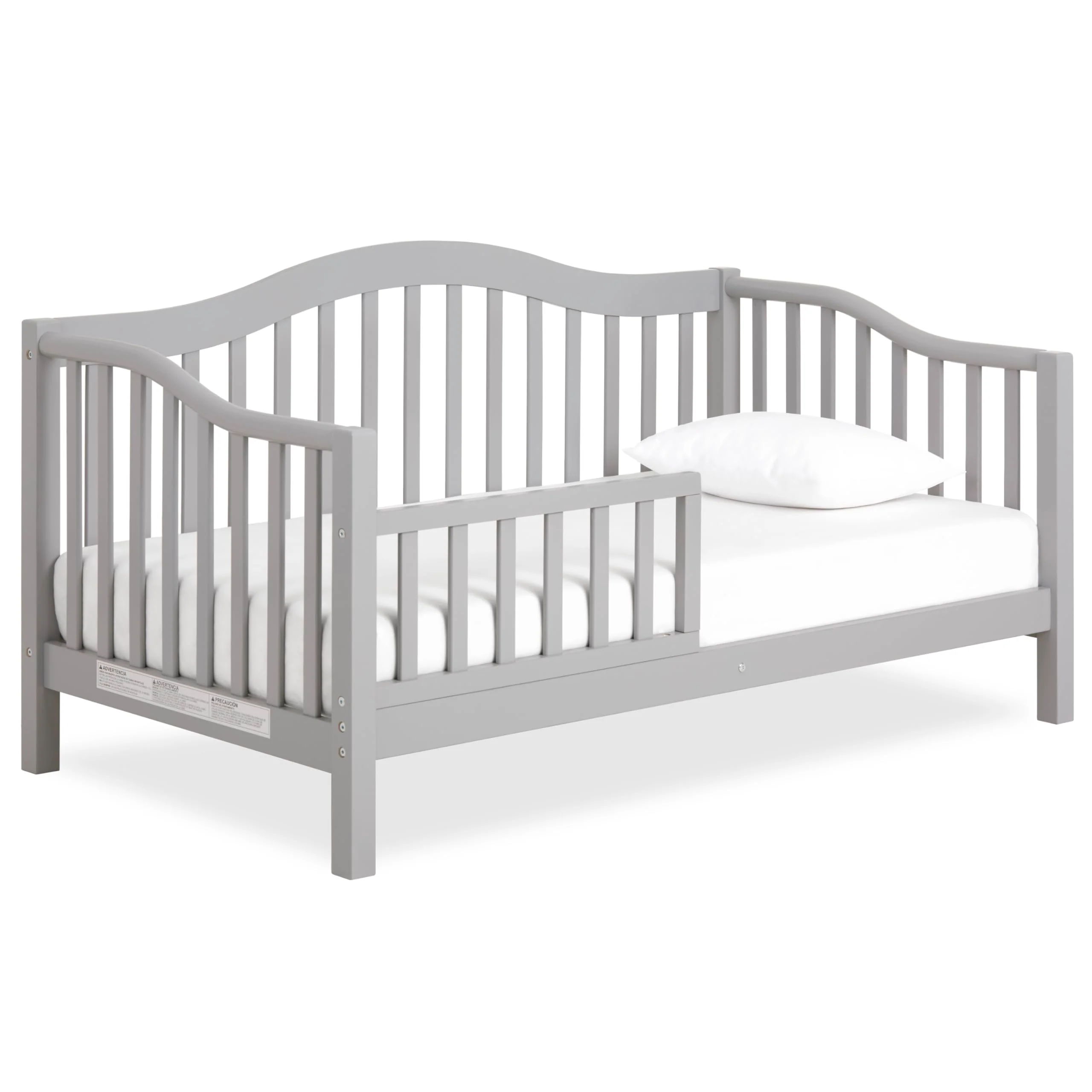 Dream On Me Austin Toddler Day Bed with Rails in Pebble Grey, Low to Floor Toddler Day Bed, Greenguard Gold & Baby Safety Allian