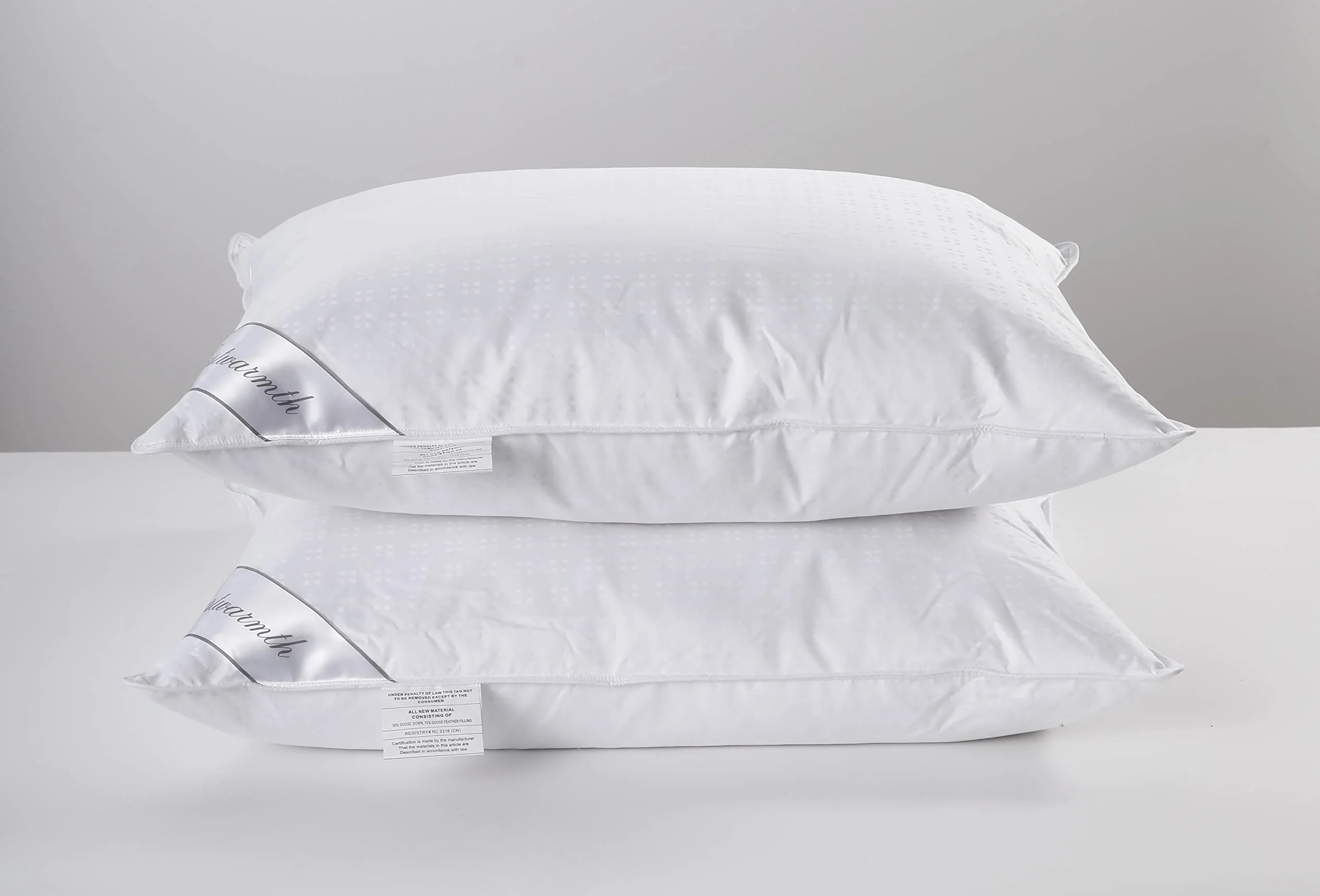 Eastwarmth Natural Goose Down&Feather Pair Pillows Insert, Set Of 2 Bedding Soft Pillows 100% Soft Cotton King 20X36In