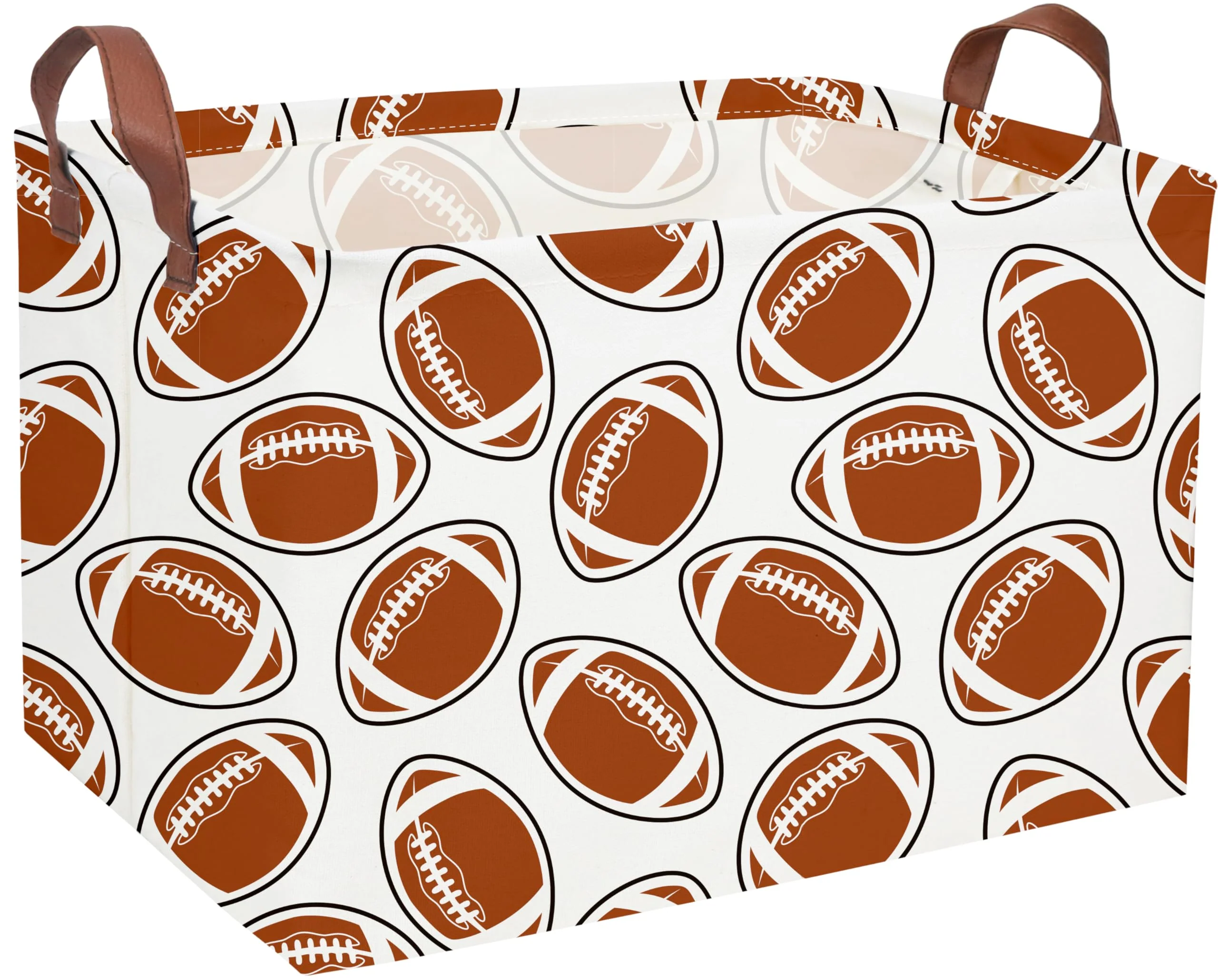 Essme Rectangular Football Baskets ,Kids Storage Box,Toy Bin for Boys with Handles for Room Decor, Kids Basket,Shelf Basket,Toy