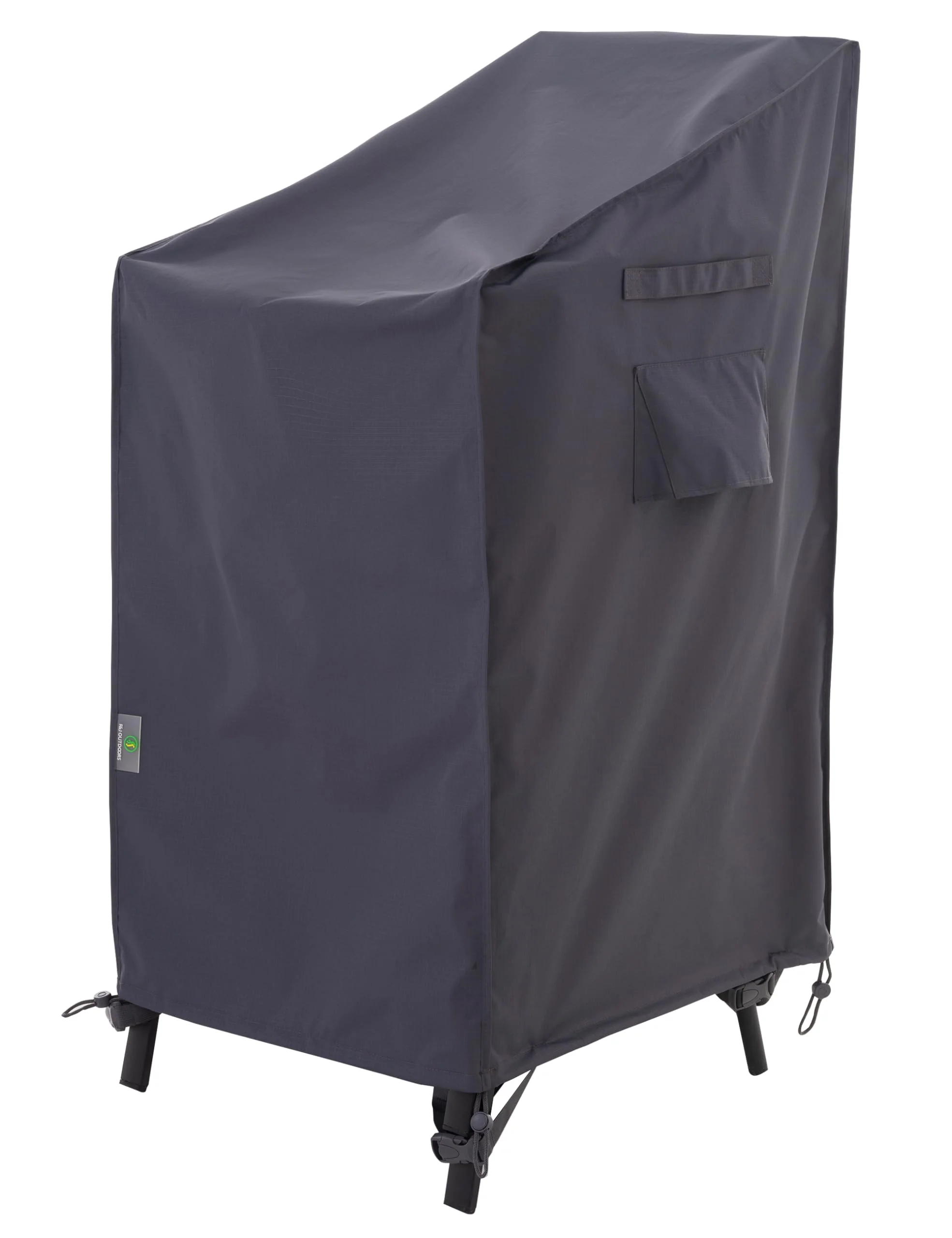 F&J Outdoors Patio Chair Covers, Heavy Duty Waterproof UV Resistant Outdoor Stackable Chair High Back Chair Cover, Grey, 27 W x