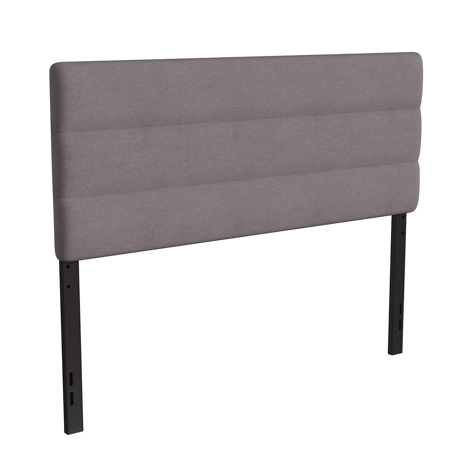 Flash Furniture Paxton Upholstered Headboard - Channel Stitched Gray Fabric Upholstery - Queen - Adjustable Height from 44.5 to