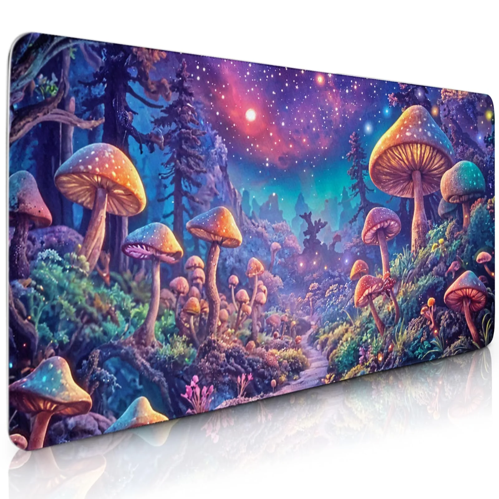 Gaming Mouse Pad Extra Large, Oversize Mushroom Computer Mousepad Desk Mat, Birthday Gifts for Mushroom Lovers, Non-Slip Desk De