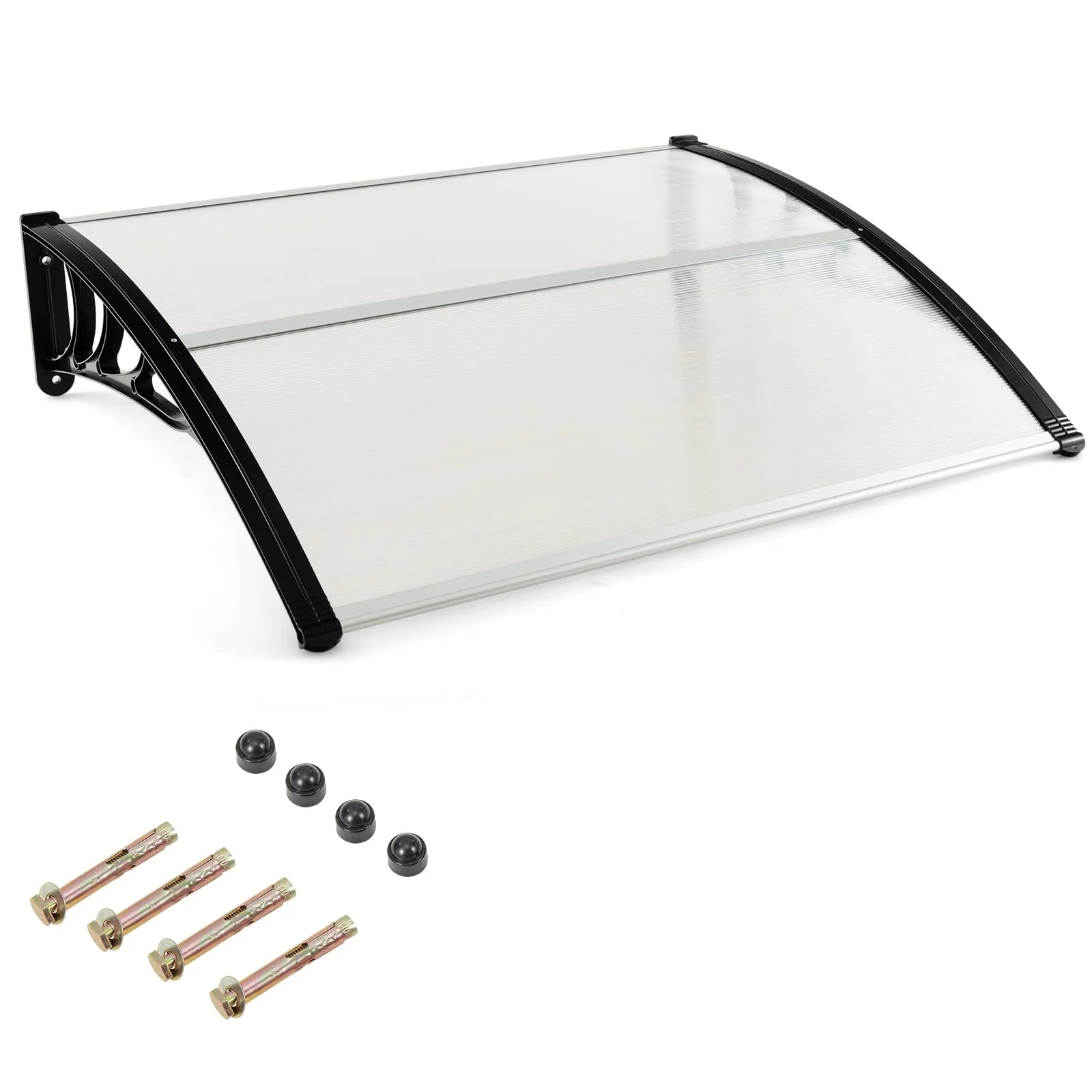 Goplus Awnings For Doors, 48' X 40' Window Awning With Rain Snow Sunlight Uv Protection, Upf 50+,Hollow Sheet, Outdoor Overhea