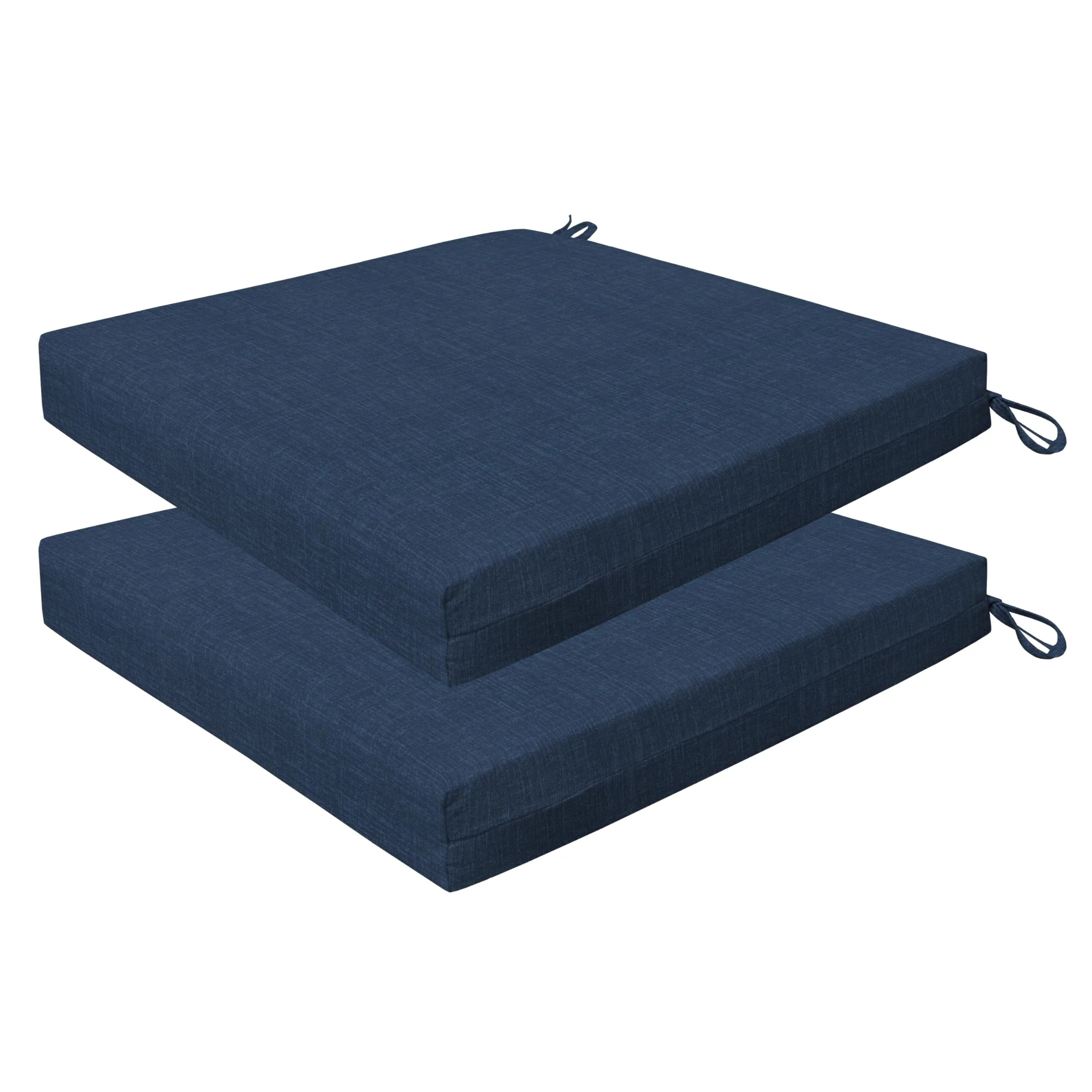 Honeycomb Essentials Outdoor Square Seat Cushions,19' X 19', Hampton Texture Navy Patio Chair Cushion 2-Pack