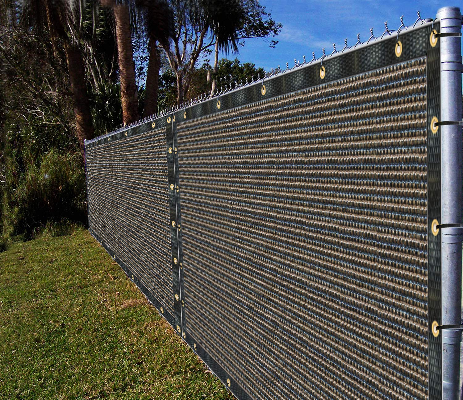Ifenceview 3'X3' To 3'X50' Brown Shade Cloth/Fence Privacy Screen Fabric Mesh Net For Construction Site, Yard, Driveway, Garden,