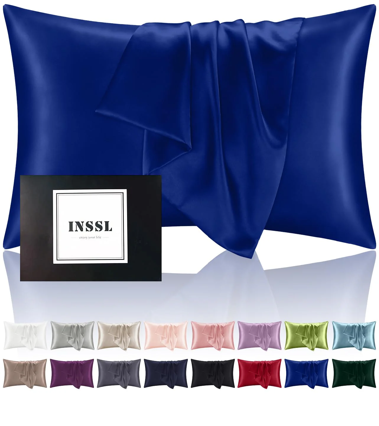 Inssl Silk Pillowcase For Women, Mulberry Silk Pillowcase For Hair And Skin And Stay Comfortable And Breathable During Sleep(Egy