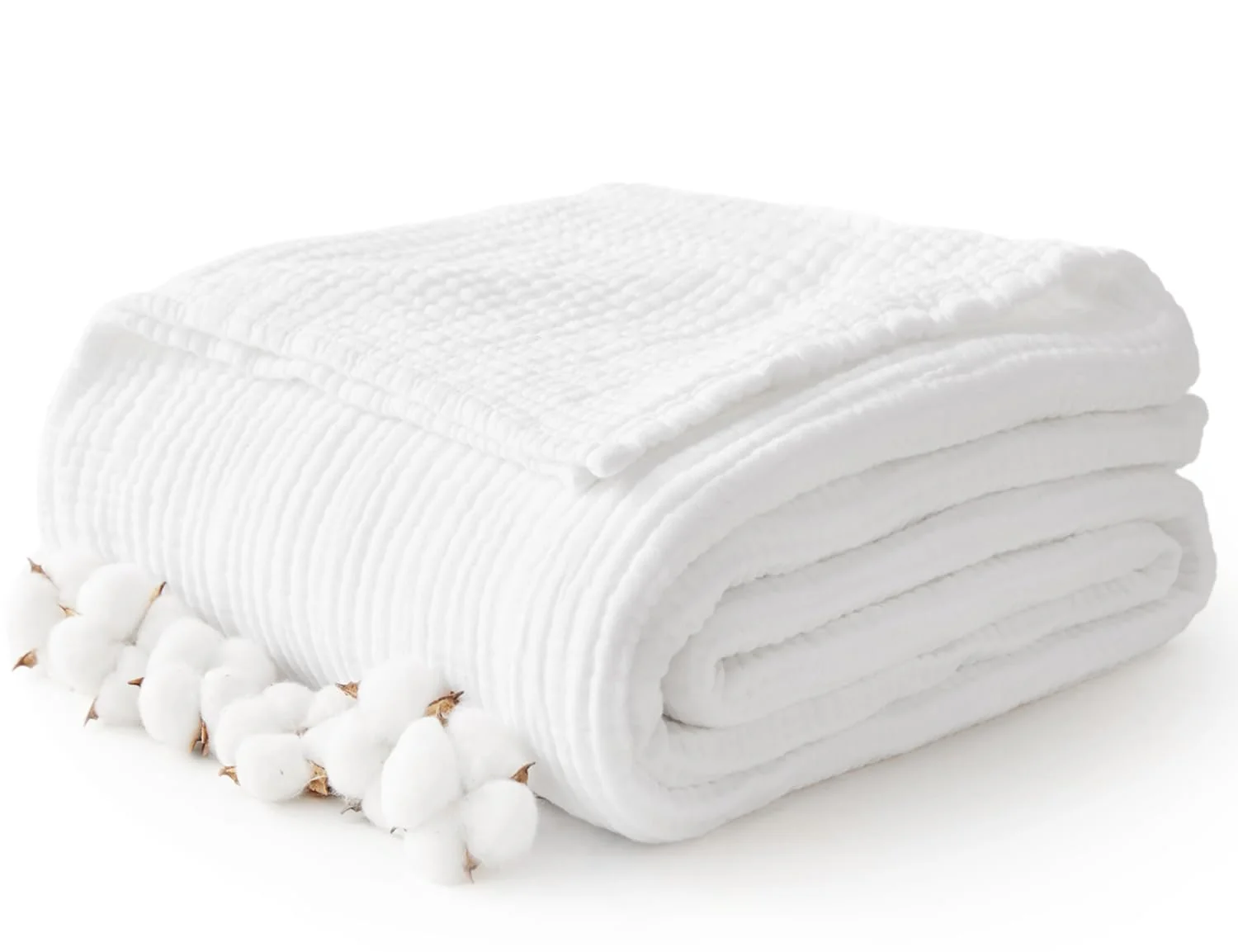 Kozyhvn 100% Cotton Muslin Blanket Large 50 x 70 , 6 Layers Breathable and Lightweight Cotton Blankets for Bed and Couch, Quilt