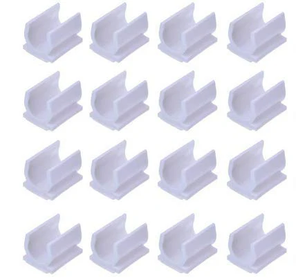 Lassum 20 Peices White Plastic Pen Holder Clip Self-Adhesive Pen Holder Clip For Sticking On White Board, Desk, Car