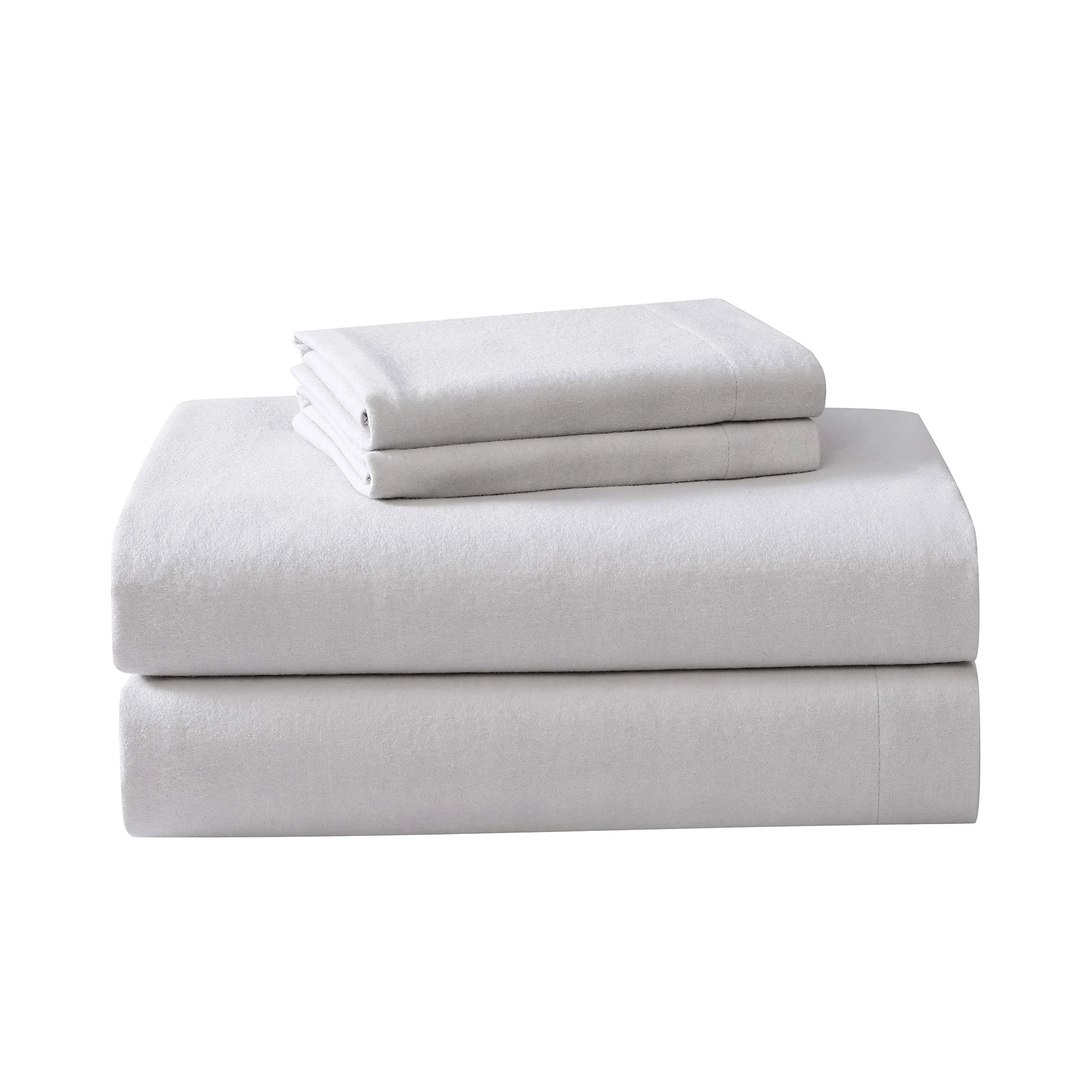 Laura Ashley Home - Full Sheets, Cotton Flannel Bedding Set, Brushed For Extra Softness & Comfort (Grey, Full)