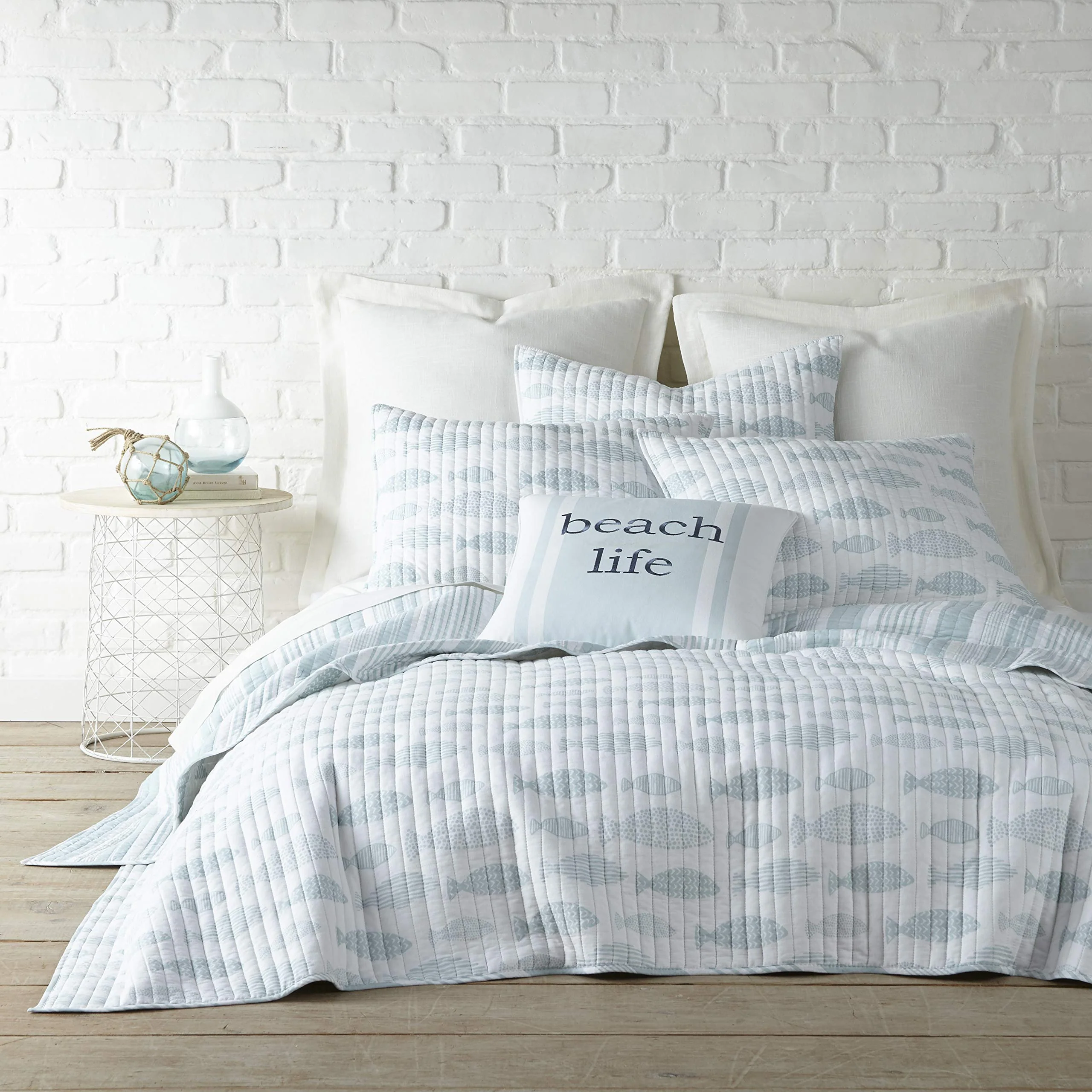 Levtex Home Aqua Breeze King Quilt Set, Animal, 100% Cotton, Blue