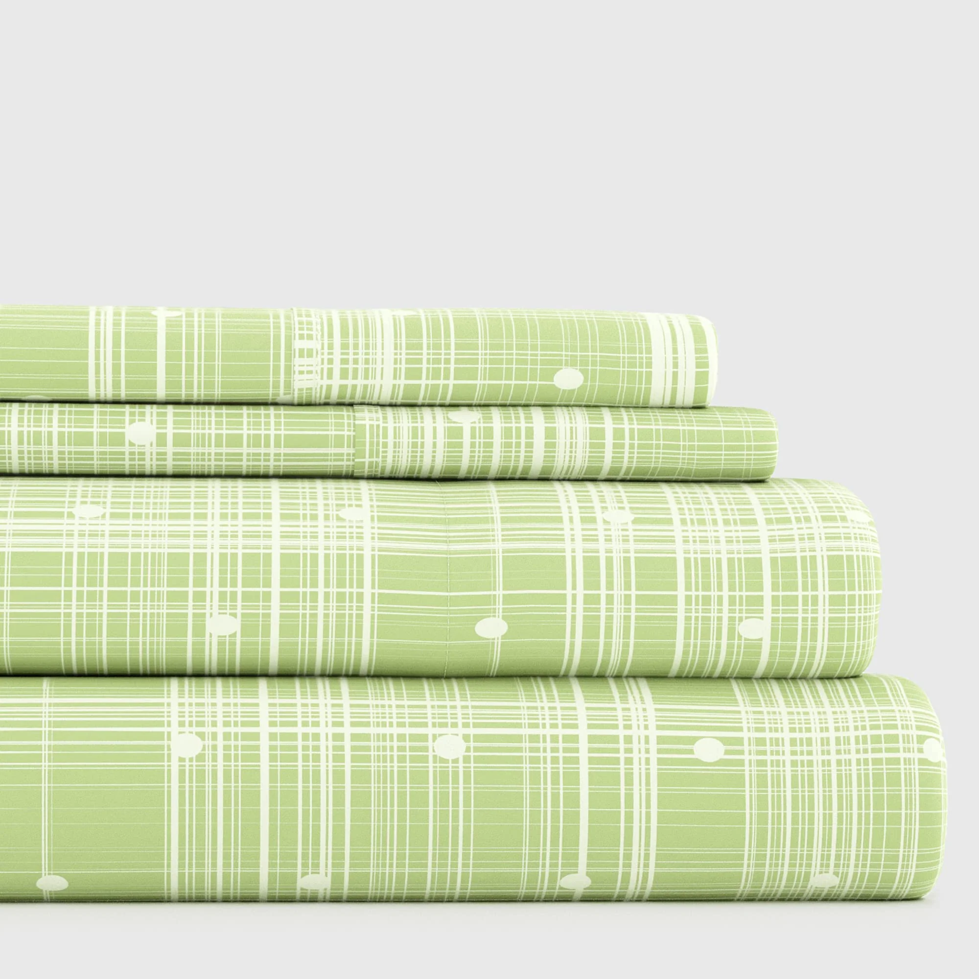 Linen Market 4 Piece Queen Bedding Sheet Set (Moss Polka) - Sleep Better Than Ever With These Ultra-Soft & Cooling Bed Sheets Fo