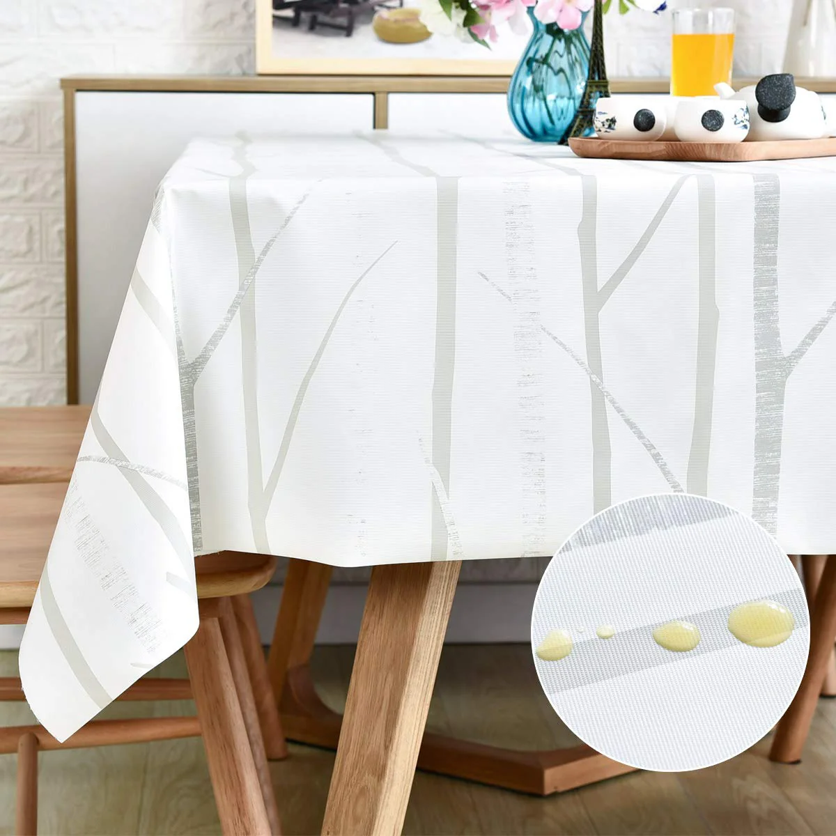 Lohascasa Square Vinyl Oilcloth Tablecloth Waterproof Wipeable Pvc Heavy Duty Plastic Party Spill Proof Tablecloths For Cardtabl