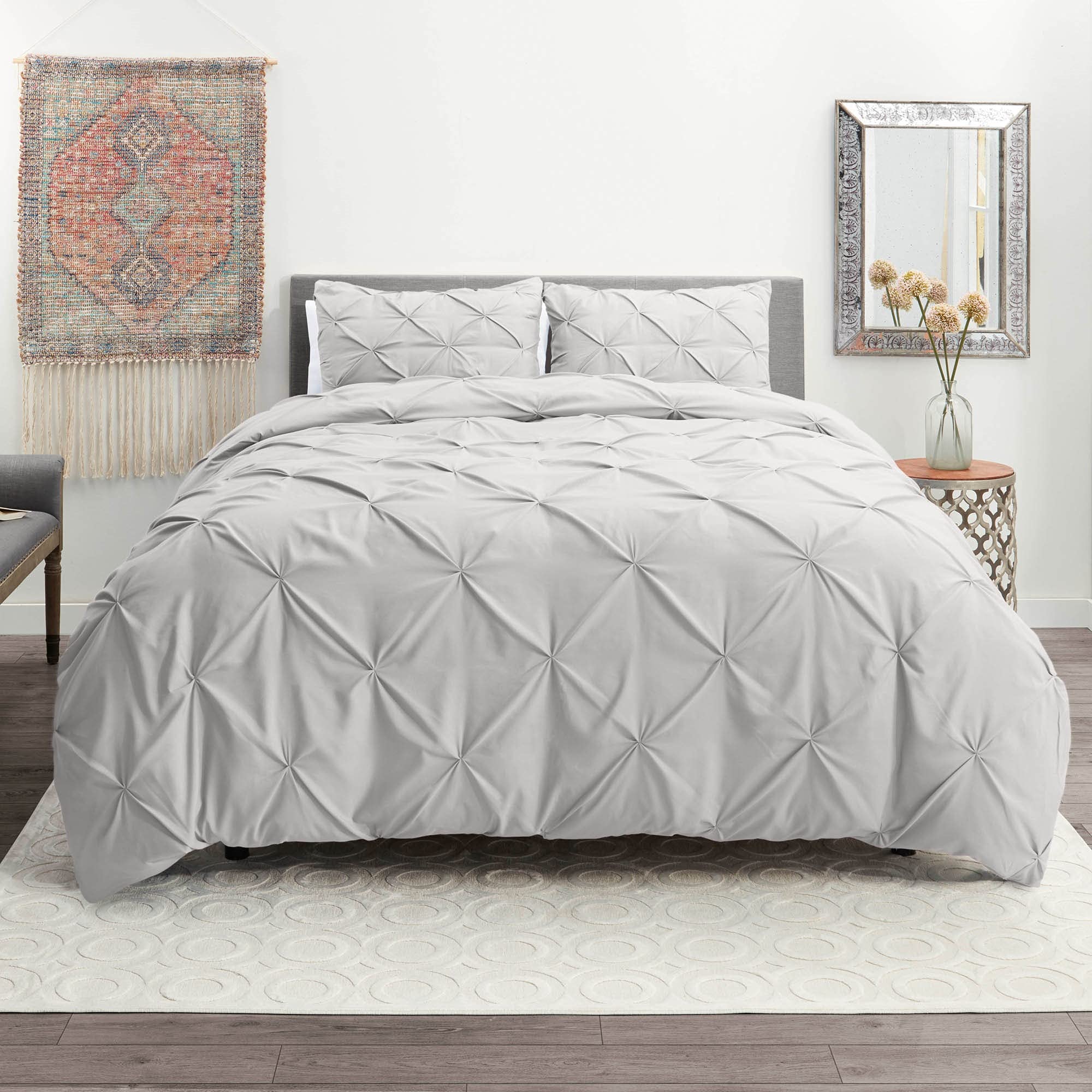 Luxury 2 Piece Pinch Pleated Duvet Cover Set - Ultra Soft, Lightweight, Breathable Microfiber Bedding For Cool, Comfortable Slee