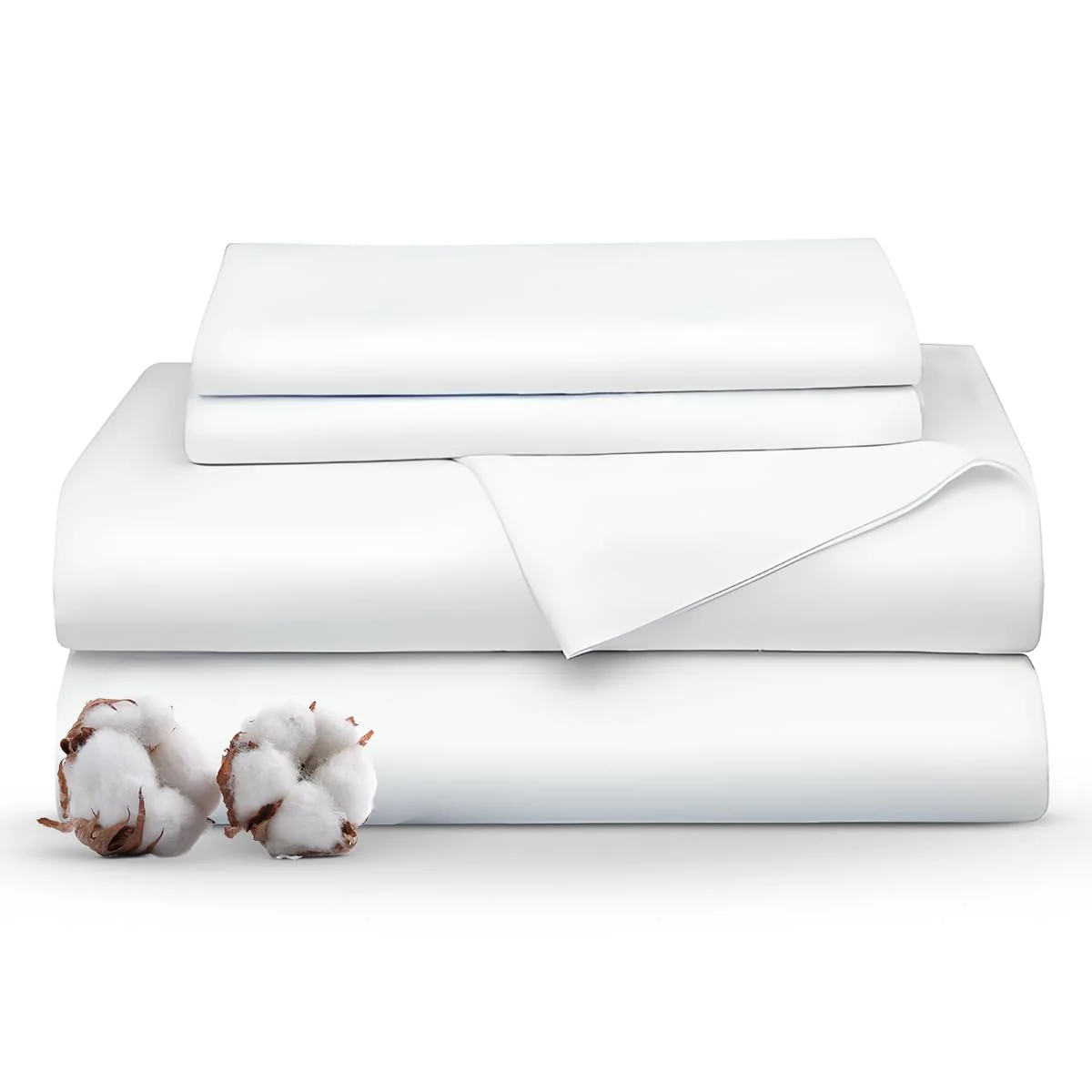 Minor Monkey Full Sheets 1000 Thread Count 4 Piece 100% Egyptian Cotton White Bed Sheets For Full Size Bed Extra Long Staple Cot