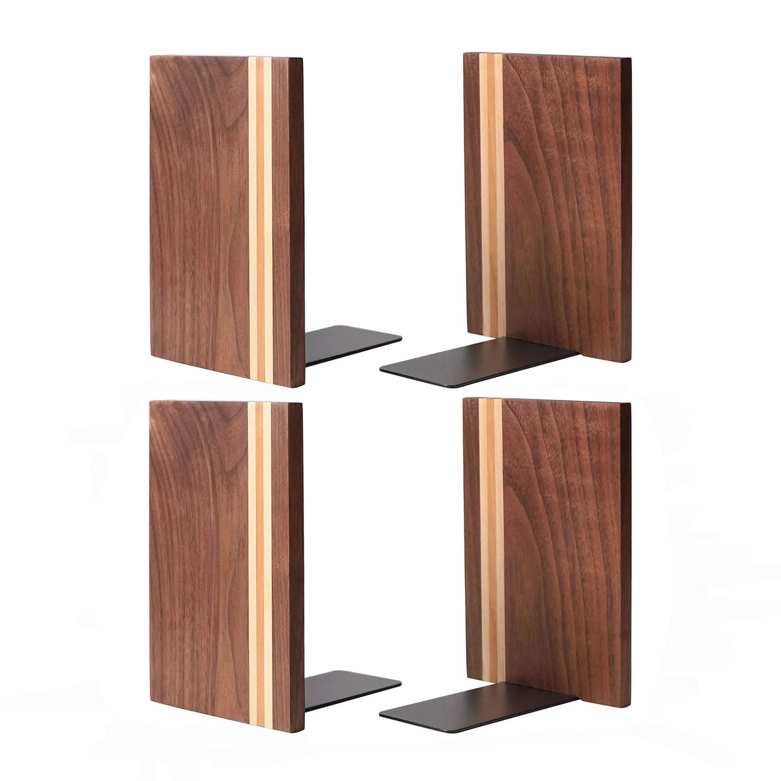Muso Wood Artist Bookends, Decorative Bookshelf Book Ends Heavy Duty Bookends Desktop Organize Books Wooden Book Ends For Home O