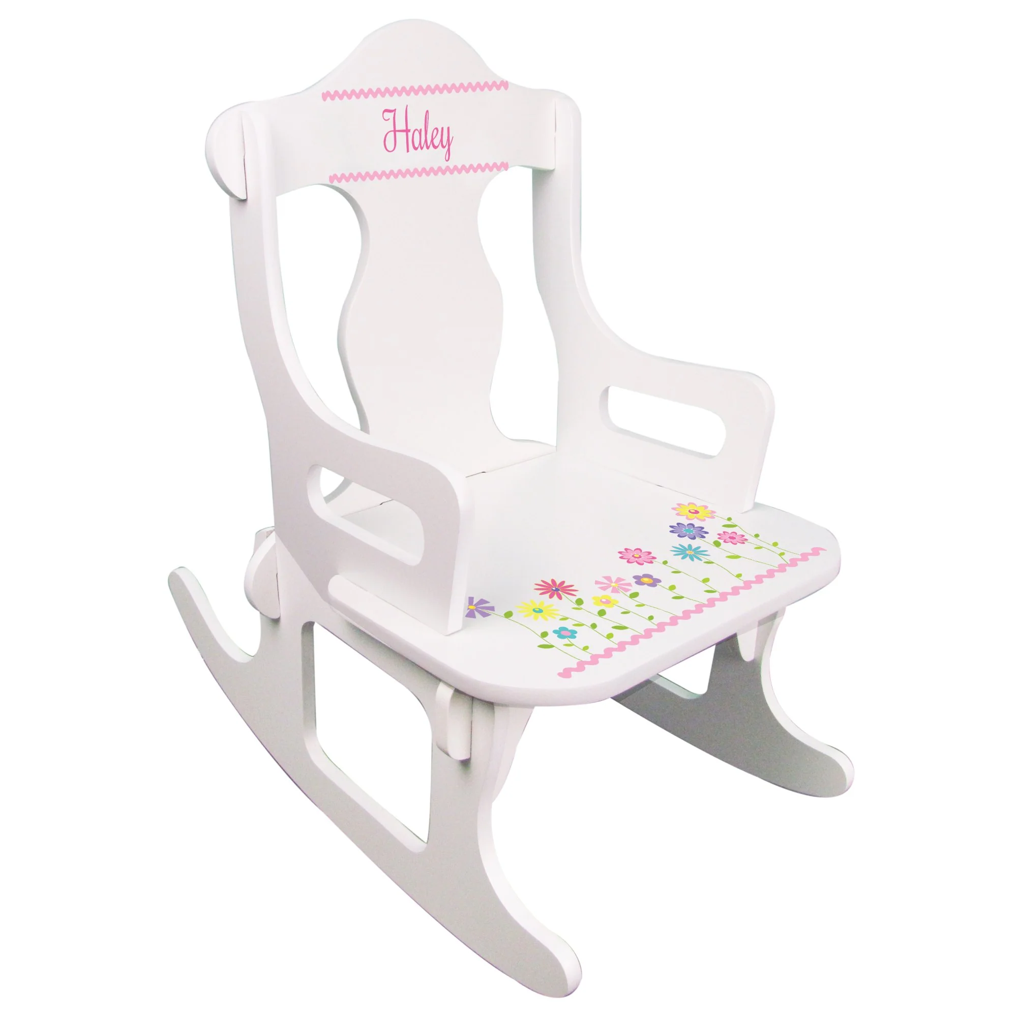 My Bambino Personalized Childs Puzzle Rocking Chair (Stemmed Flower)