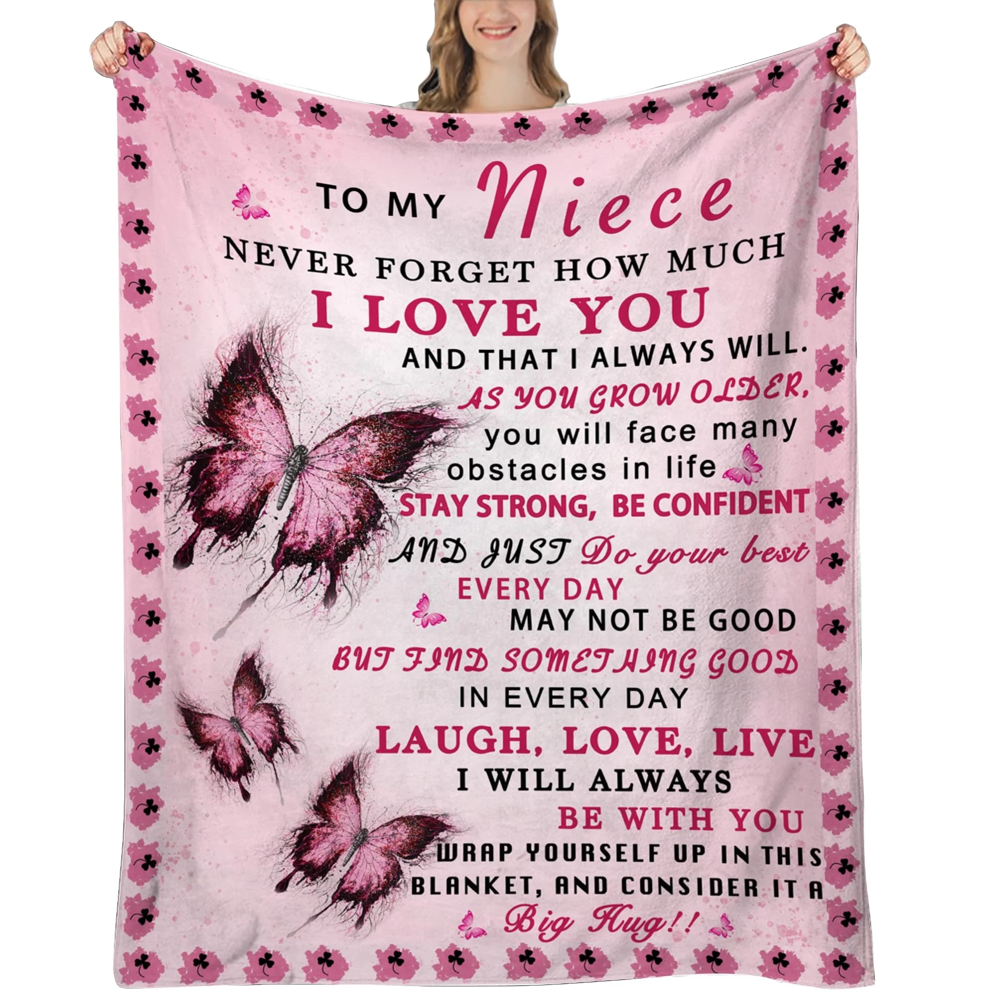 Niece Blanket from Aunt, Niece Gifts from Auntie, Gifts for Nieces from Aunt, to My Nieces Blanket for Birthday & Graduation, So