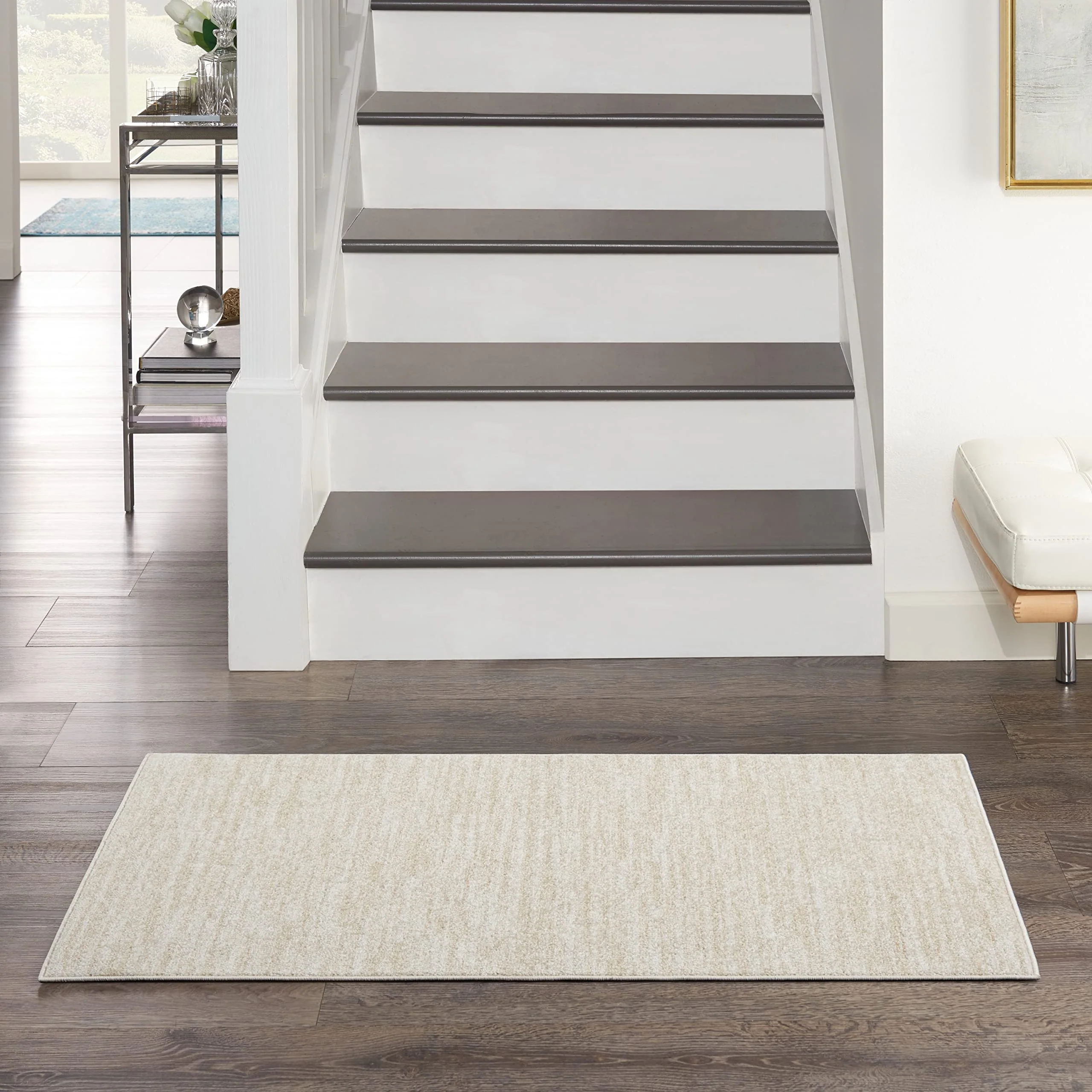 Nourison Essentials Indoor/Outdoor Ivory Beige 2' X 4' Area Rug, Easy Cleaning, Non Shedding, Bed Room, Living Room, Dining Room