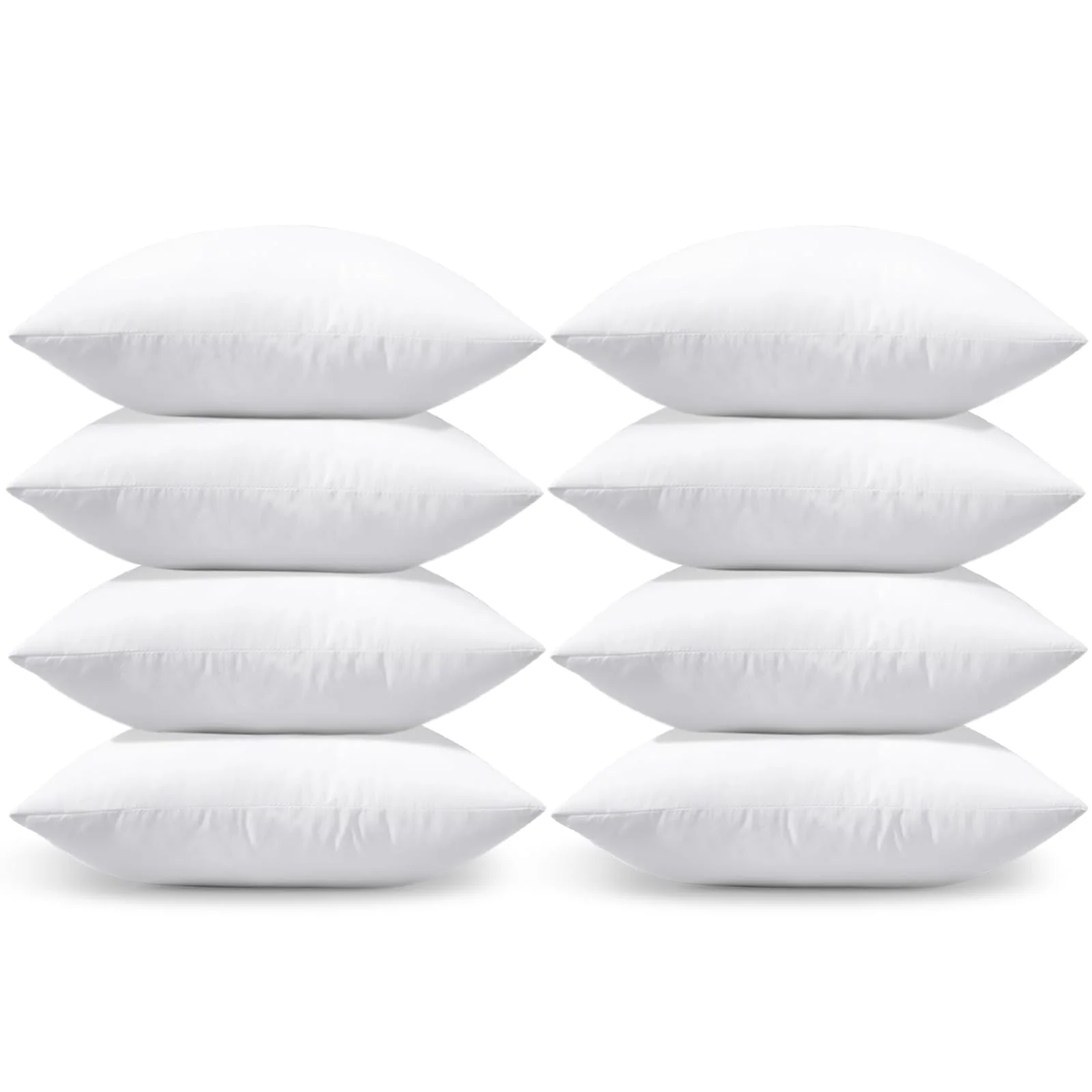 Otostar Pack Of 8 Throw Pillow Inserts, 20 X 20 Square Cushion Inner Soft Fluffy Plump Stuffer Cushion Pads White Decorative Pil