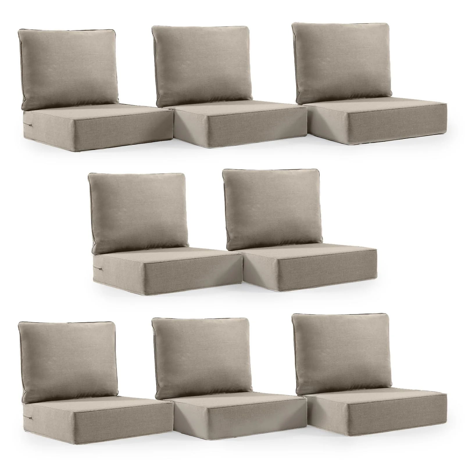 Outdoor Cushion Set For Furniture Patio Furniture,Uv Resistant,Waterproof Outdoor Cushion Set - 6 Inch Thick Foam Garden Cushion