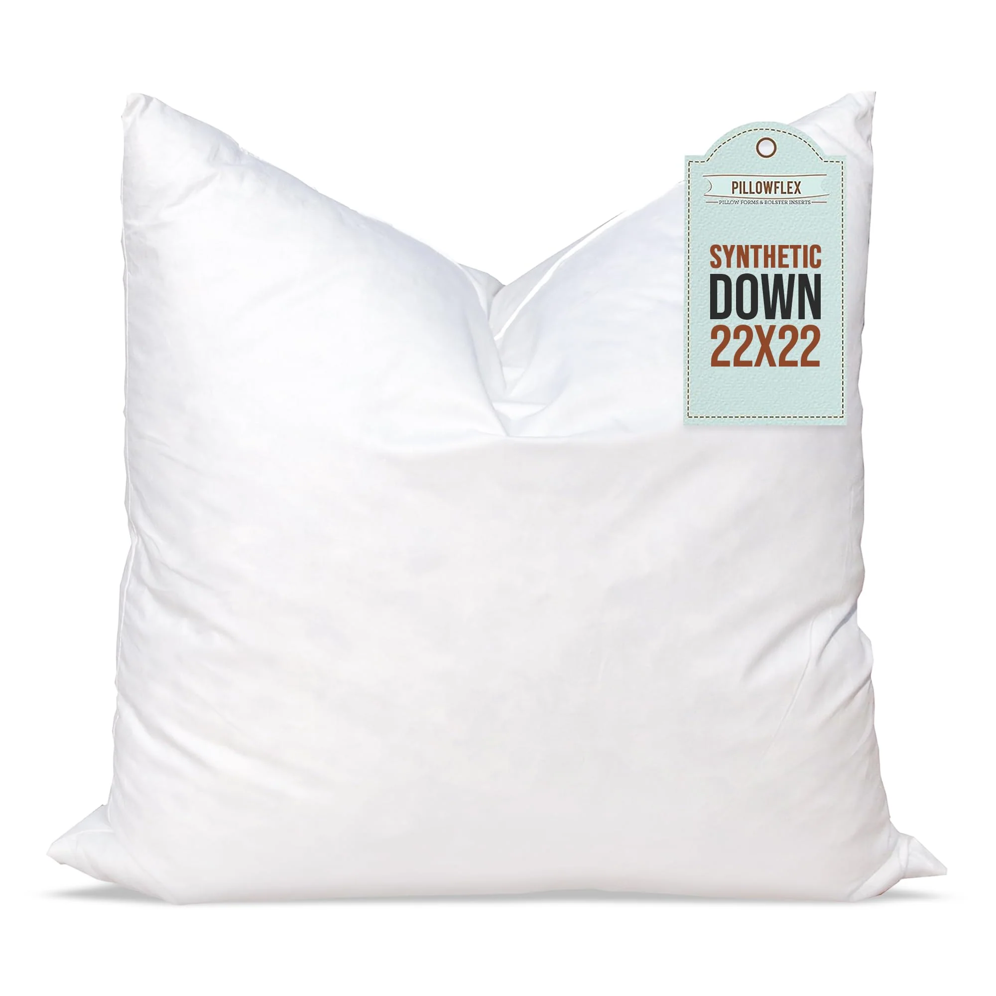 Pillowflex Synthetic Down Pillow Insert - 22X22 Down Alternative Pillow, Ultra Soft Body Pillow, Large Standard Body Bed Sleepin