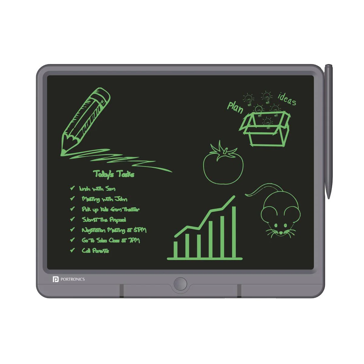 Portronics Ruffpad 15 Re-Writable LCD Screen 38.1cm (15-inch) Writing Pad for Drawing, Playing, Handwriting Gifts for Kids & Adu
