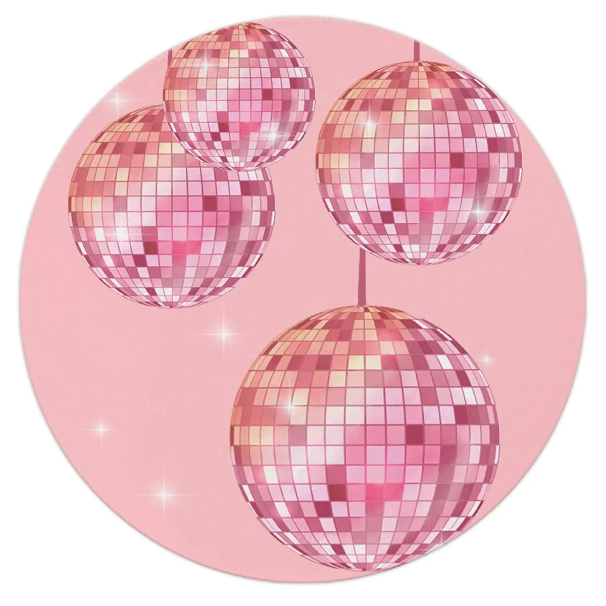 QUICQOD Pink Disco Ball Mouse Pad,Preppy Trendy Round Mouse Pad,Non-Slip Rubber Base Mousepads for Home Office Dorm Desk Decor,T